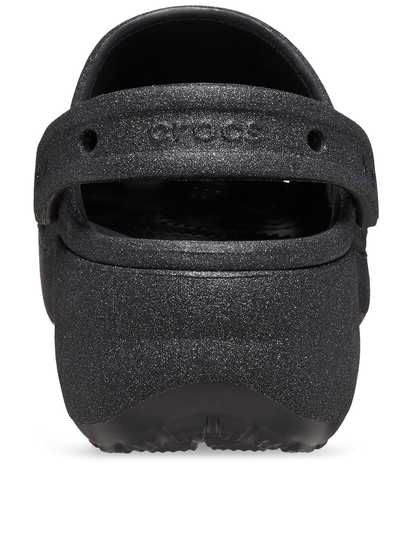 Black glitter crocs hotsell