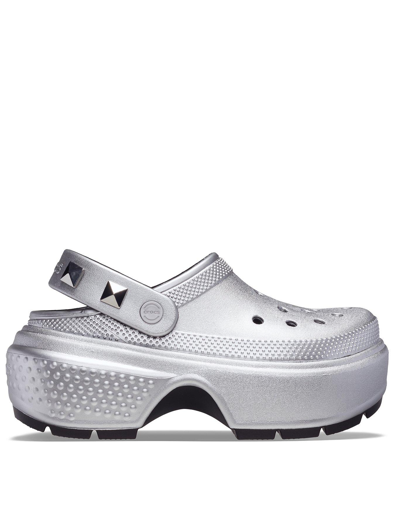 Crocs Stomp Clog - Grey, Grey, Size 8, Women