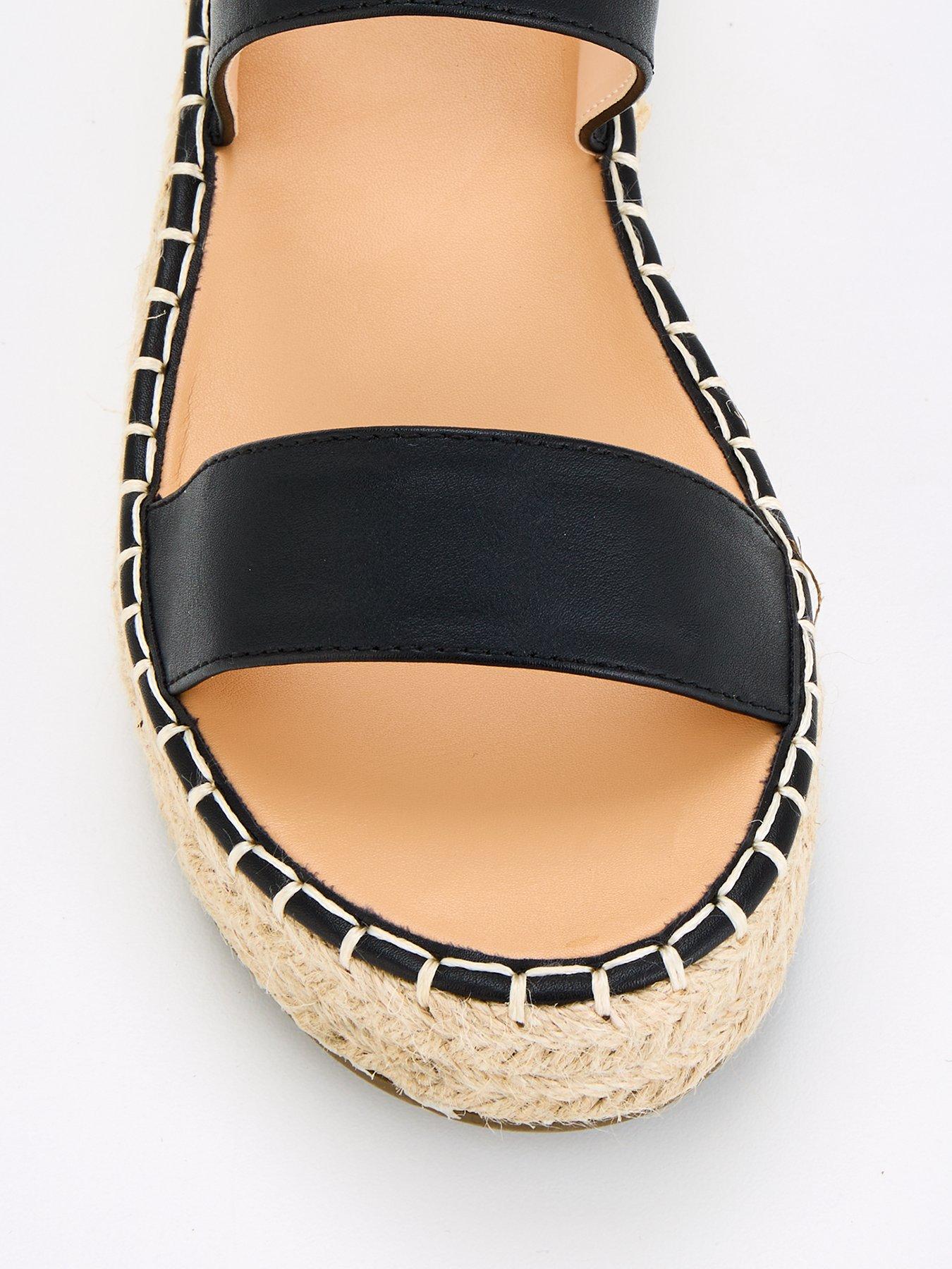 Raid Wide Fit Bellini Espadrille Flatform Sandal Black Very