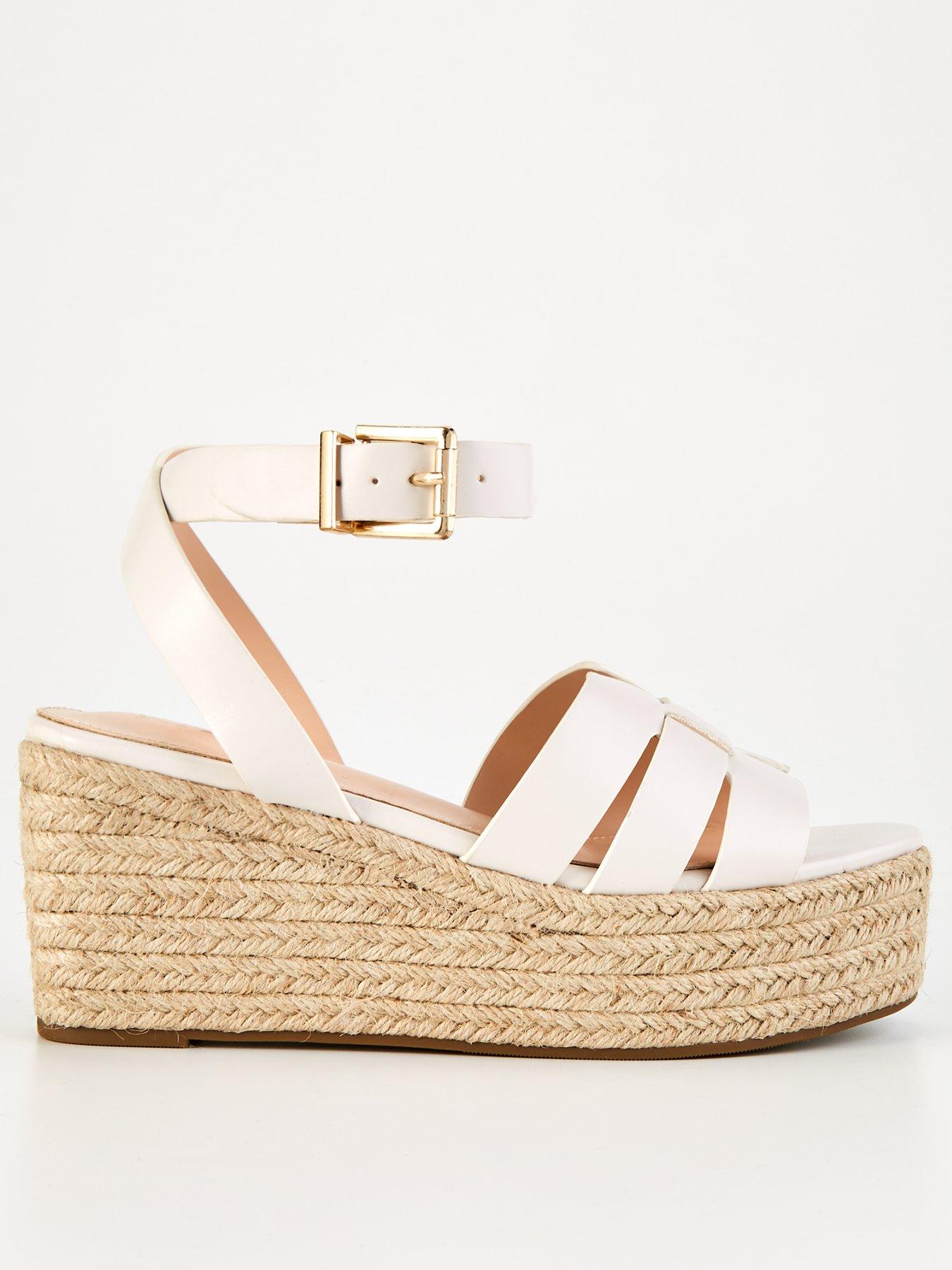 Raid Wide Fit Harlene Espadrille Wedge - Cream
