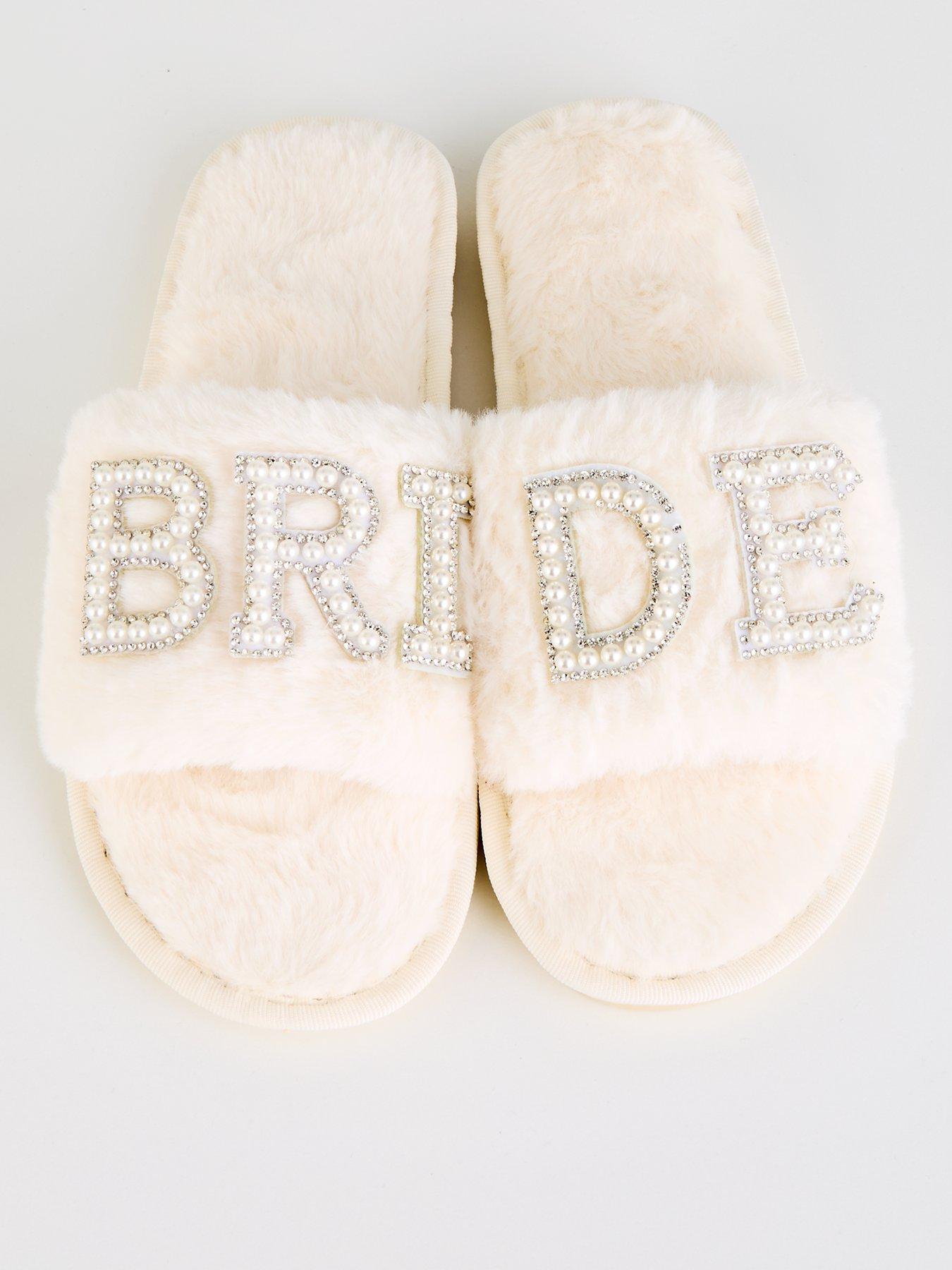 undefined Sasha Bridal Slippers - Bride - Off White