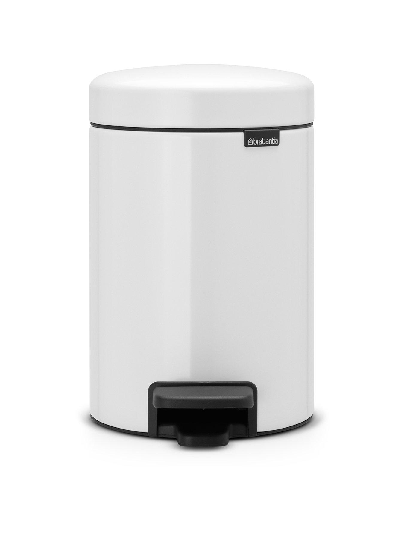 Product photograph of Brabantia Newicon 3-litre White Pedal Bin from very.co.uk