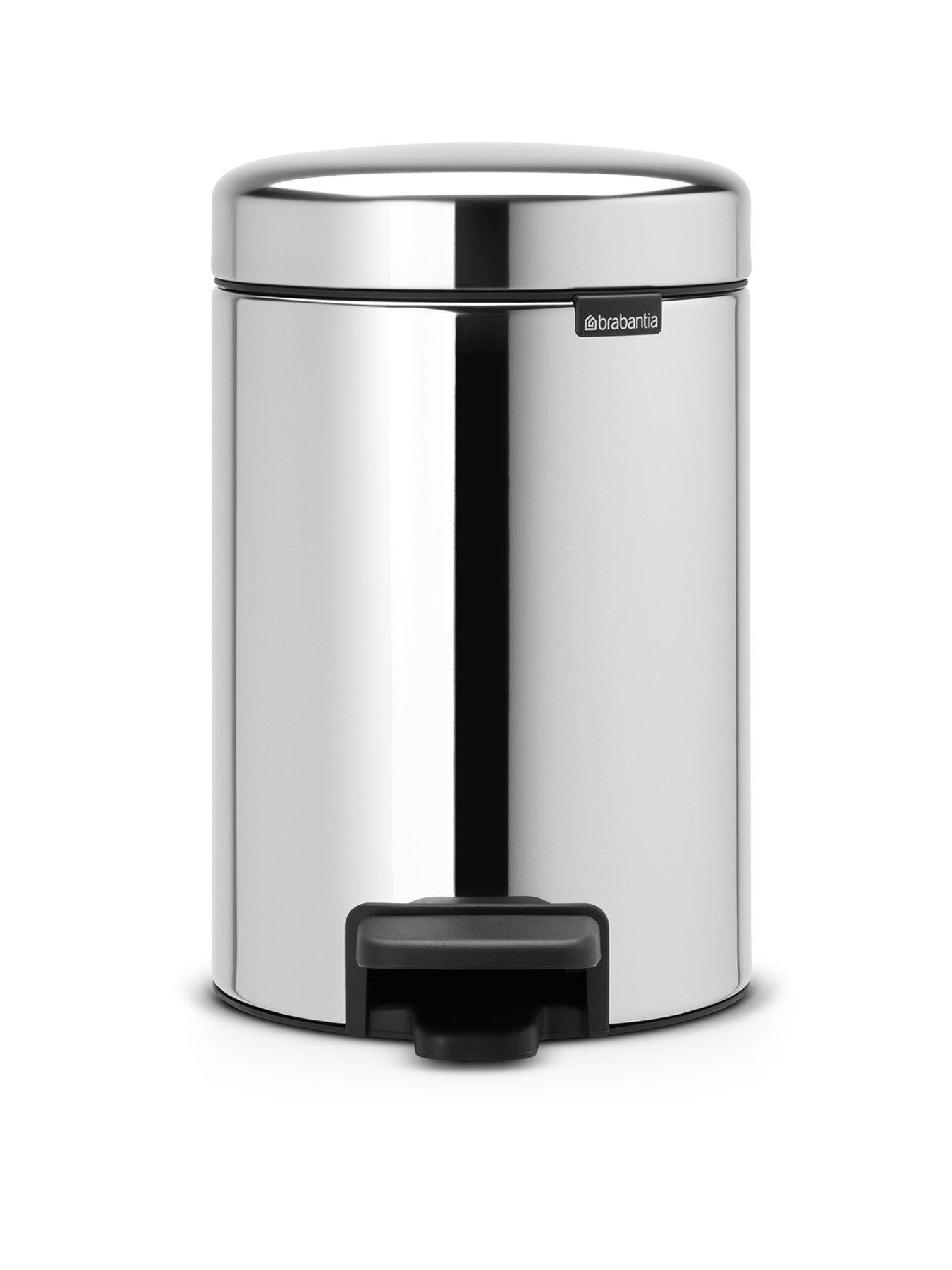 Product photograph of Brabantia Newicon 3-litre Stainless Steel Pedal Bin from very.co.uk