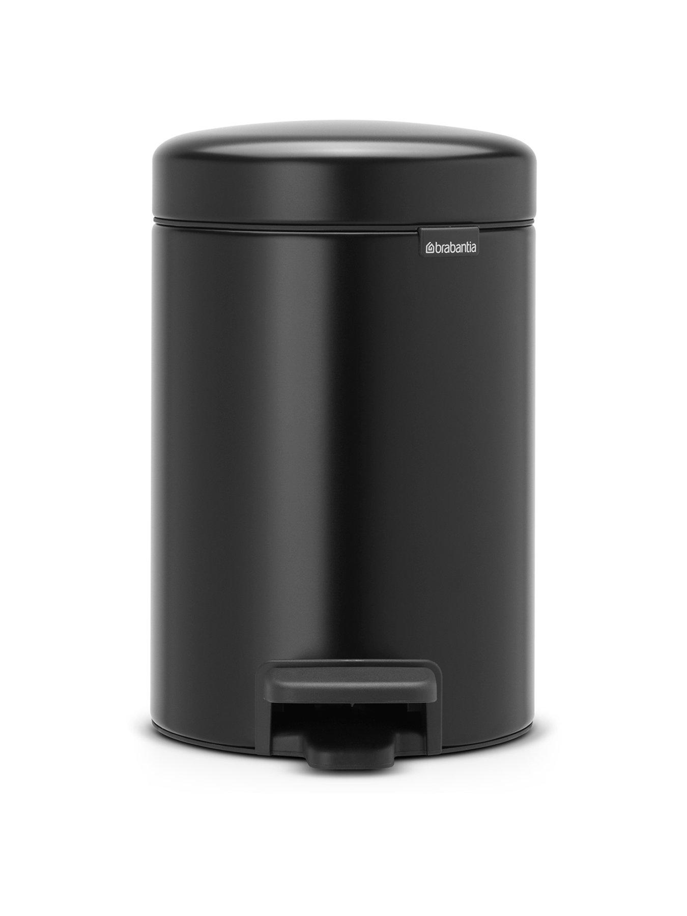Product photograph of Brabantia Newicon 3-litre Black Pedal Bin from very.co.uk
