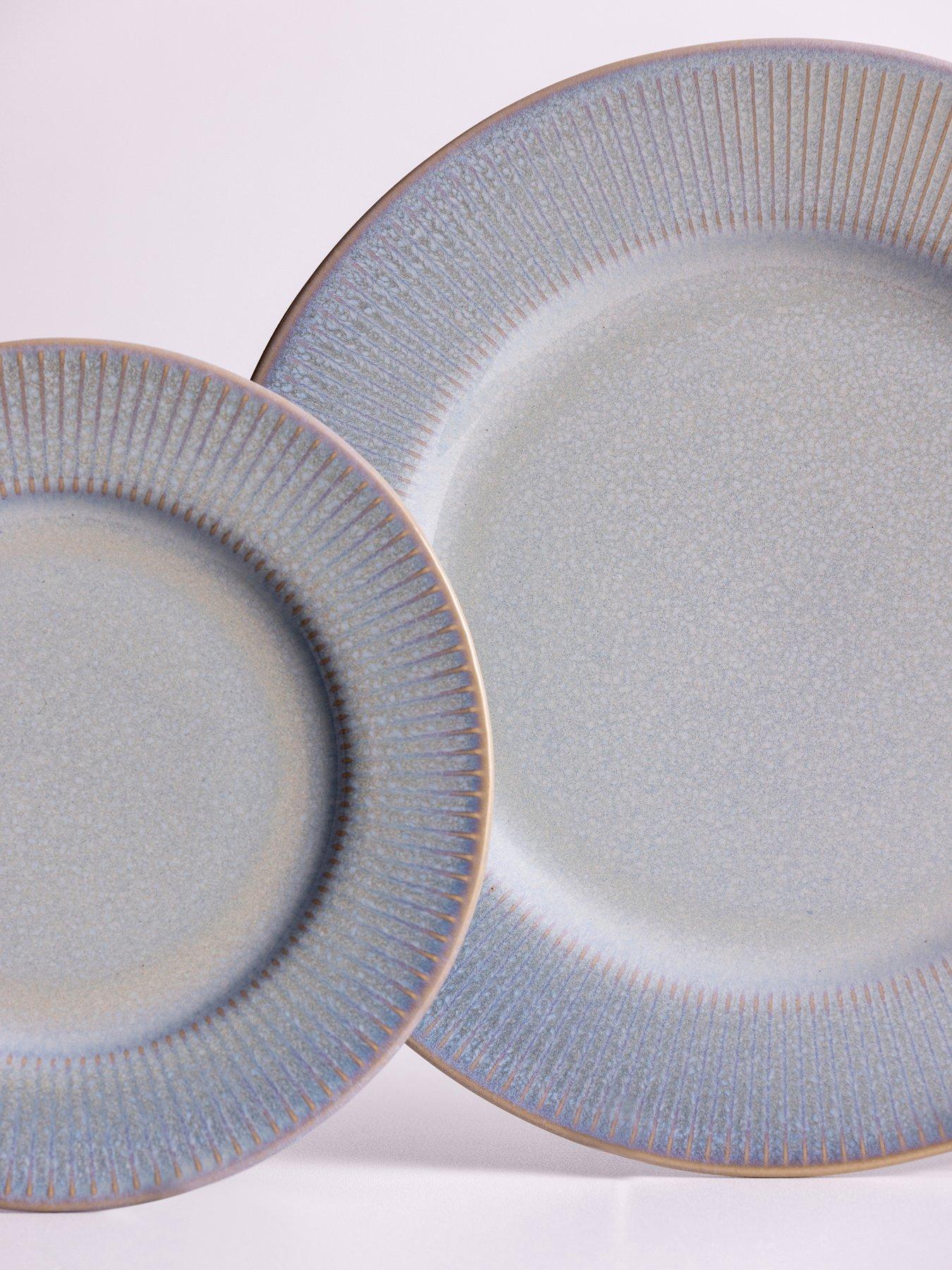 Product photograph of Mason Cash Reactive Linear Set Of 4 Side Plates Ndash Grey from very.co.uk