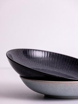 Product photograph of Mason Cash Reactive Linear Set Of 4 Pasta Bowls - Black from very.co.uk