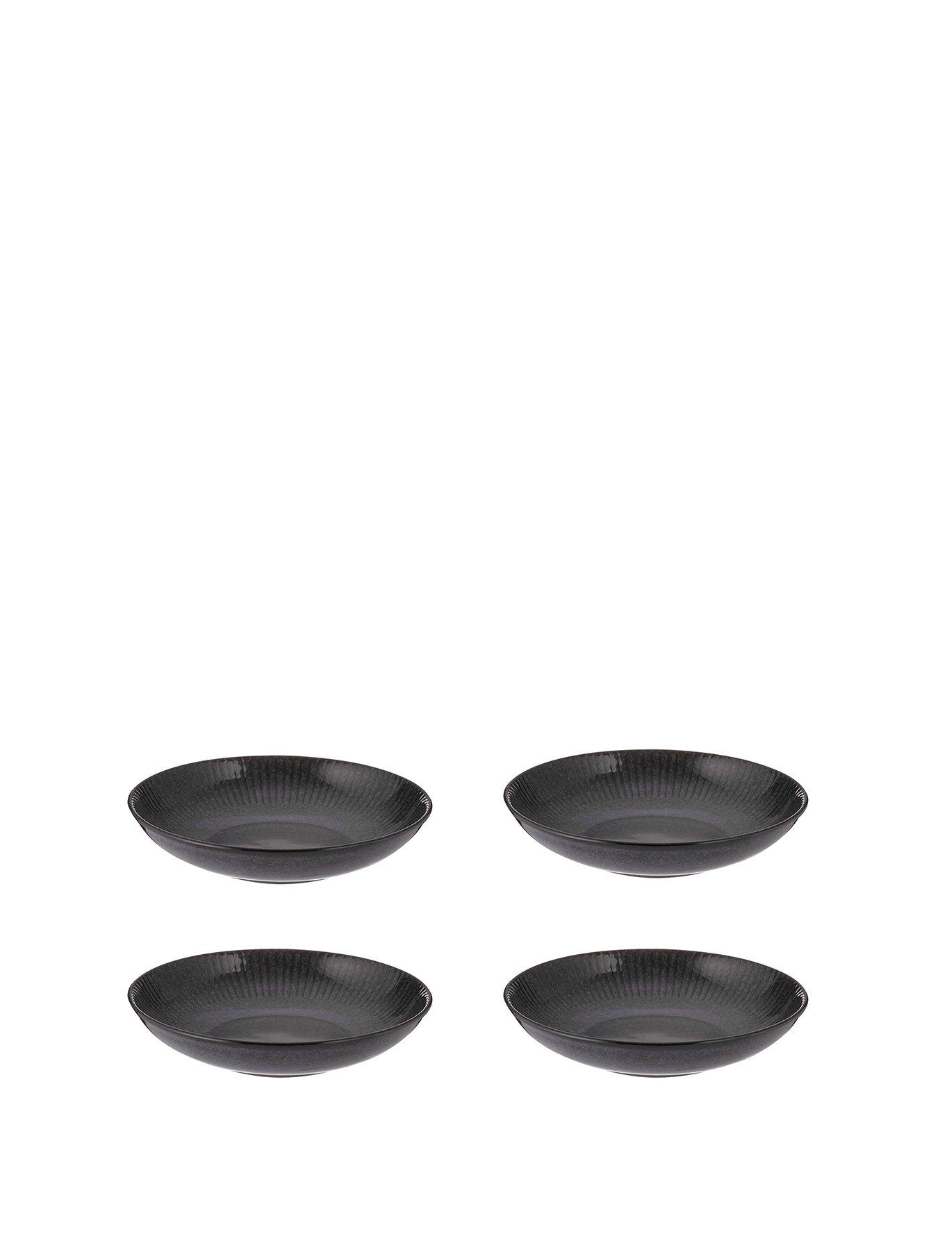 Image 2 of 5 of Mason Cash Reactive Linear Set of 4 Pasta Bowls &ndash; Black