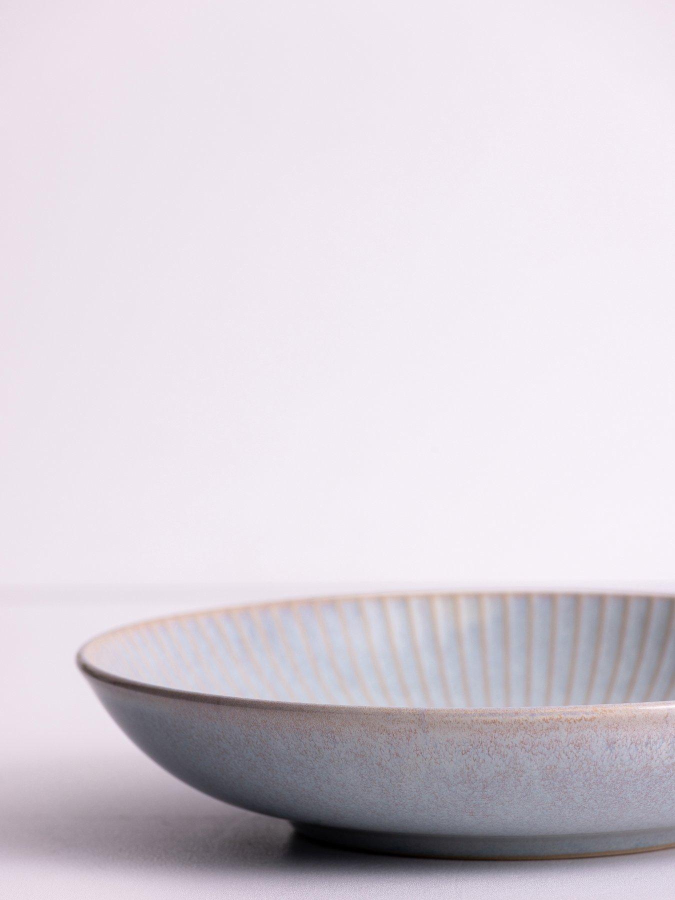 undefined Reactive Linear Set of 4 Pasta Bowls – Grey
