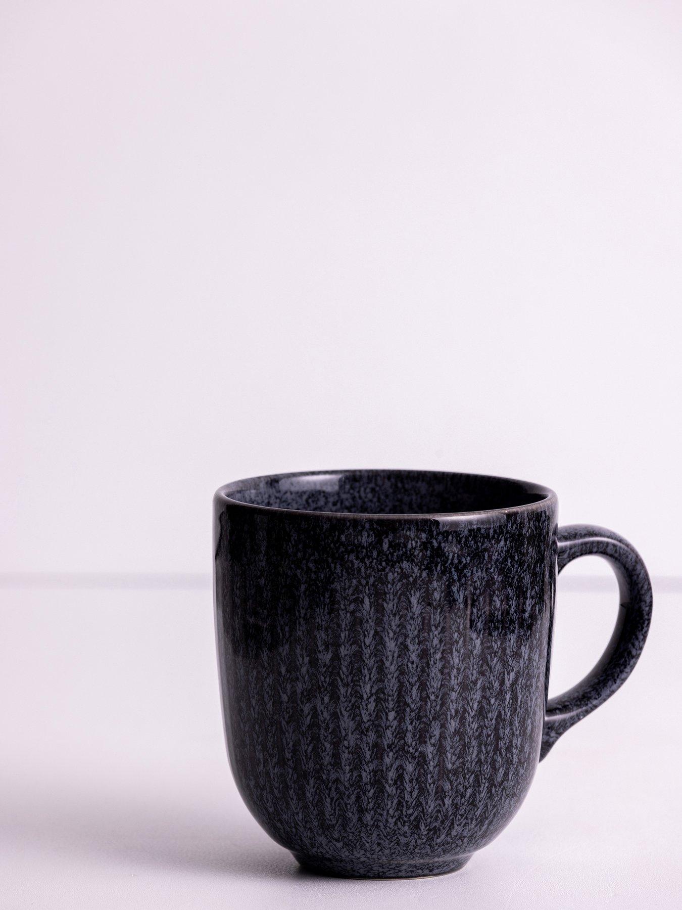 Image 1 of 4 of Mason Cash Reactive Linear Set of 4 Mugs &ndash; Black