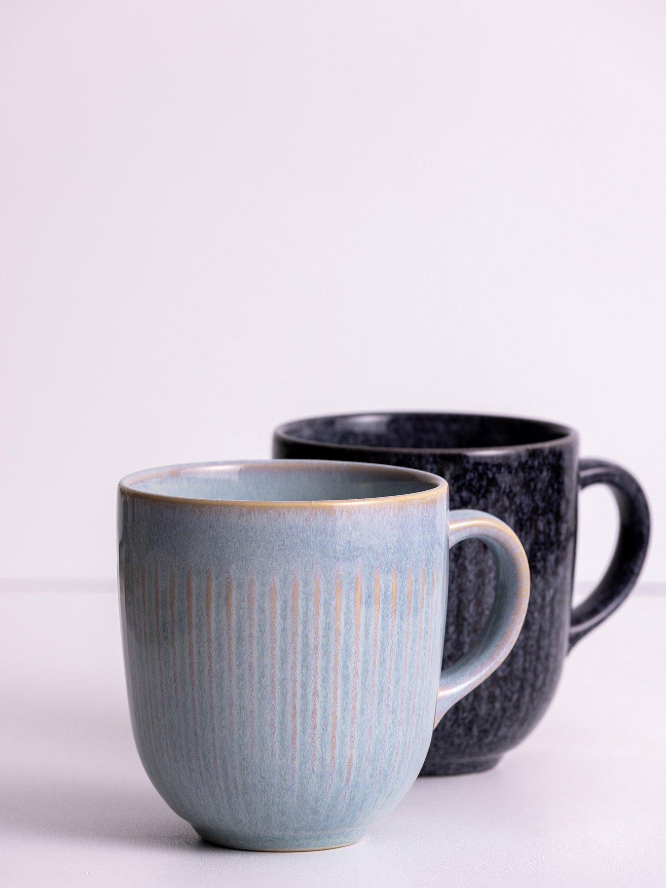 Image 4 of 4 of Mason Cash Reactive Linear Set of 4 Mugs &ndash; Black