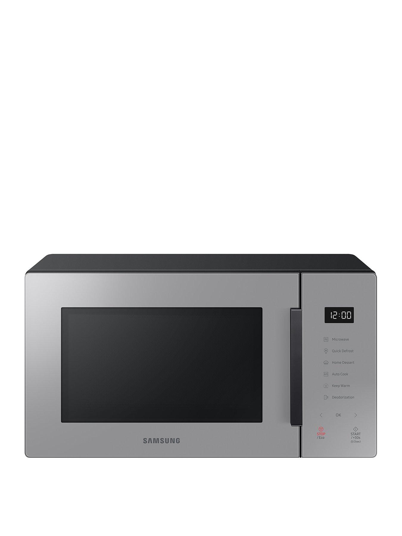 Product photograph of Samsung Ms23t5018ag Eu Glass Front 23-litre Solo Microwave - Slate Gray from very.co.uk