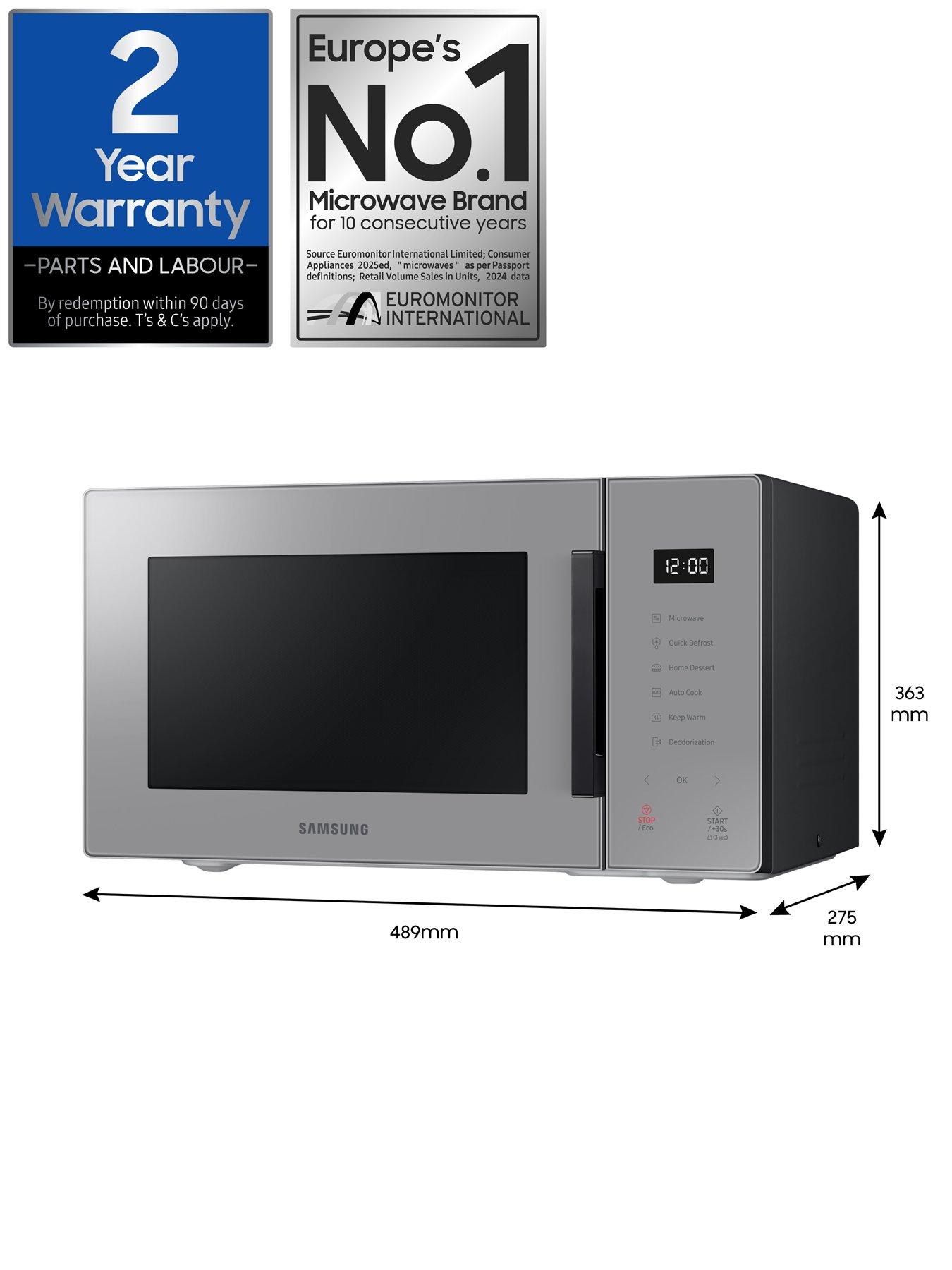 Image 7 of 7 of Samsung MS23T5018AG/EU Glass Front 23-Litre Solo Microwave - Slate Gray