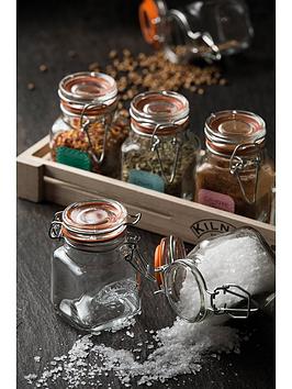 Product photograph of Kilner Glass Clip Top Spice Jar Set from very.co.uk