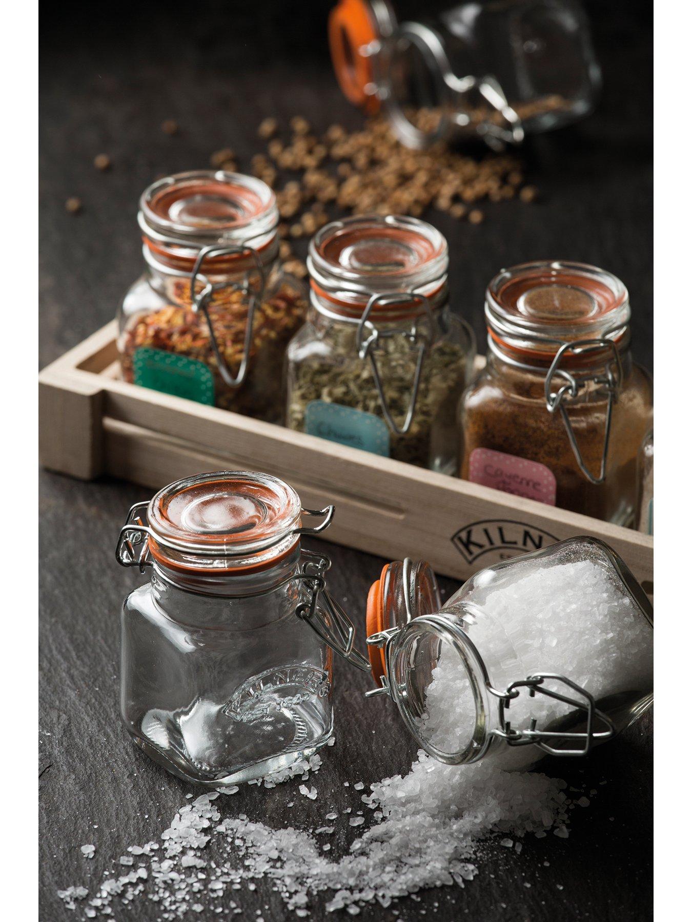 undefined Glass Clip Top Spice Jar Set