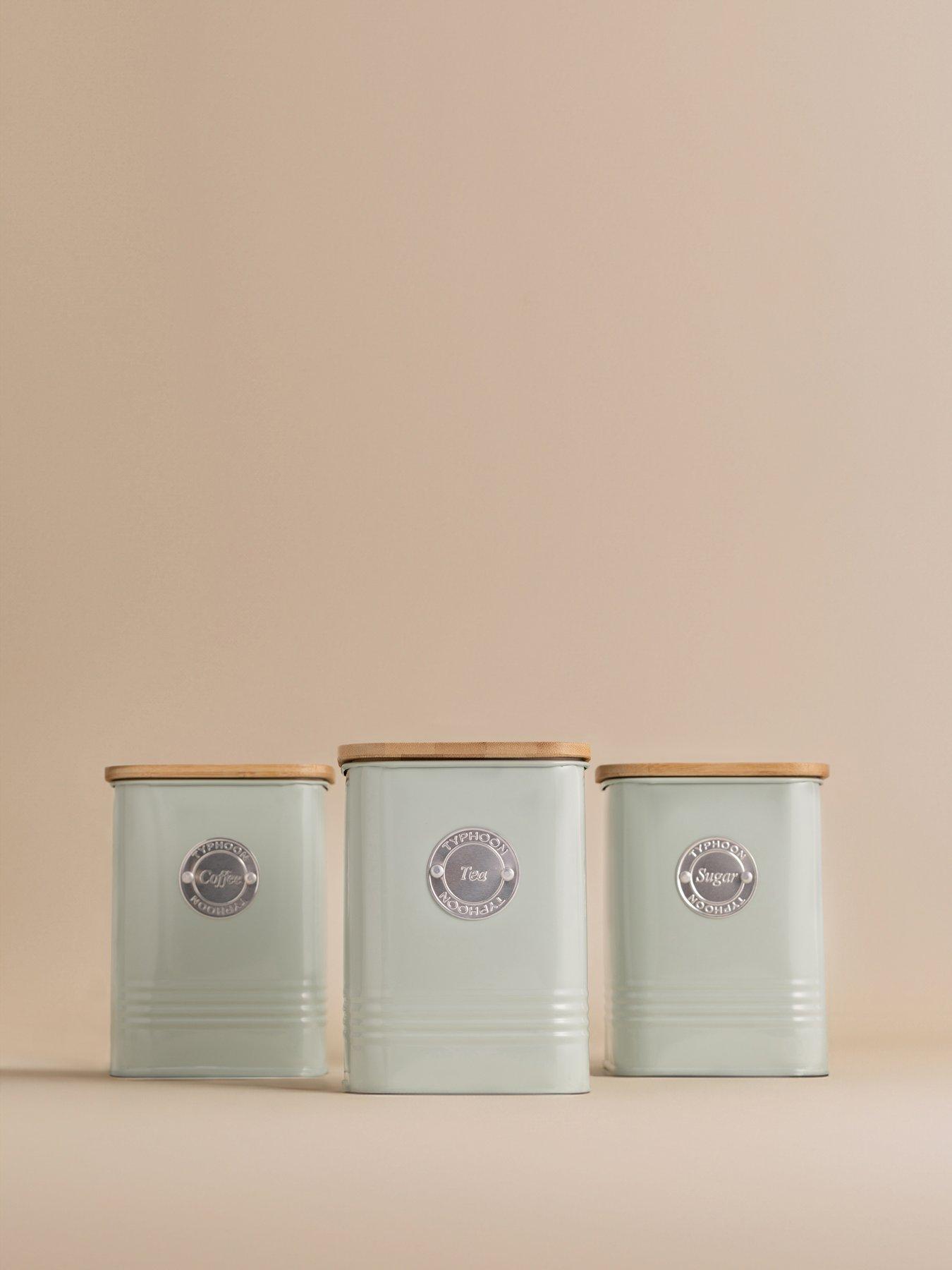 undefined Living Squircle Set of 3 Tea, Coffee, Sugar Canisters - Mint Green