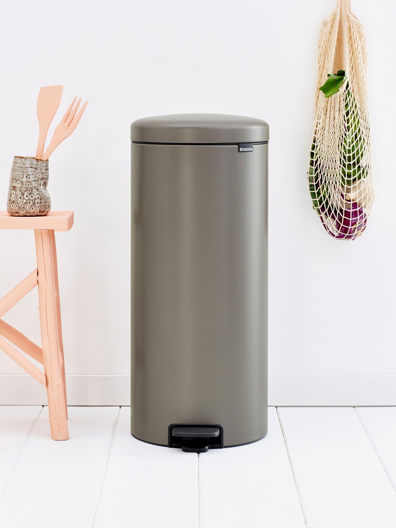 Product photograph of Brabantia Newicon 30-litre Pedal Bin In Platinum from very.co.uk