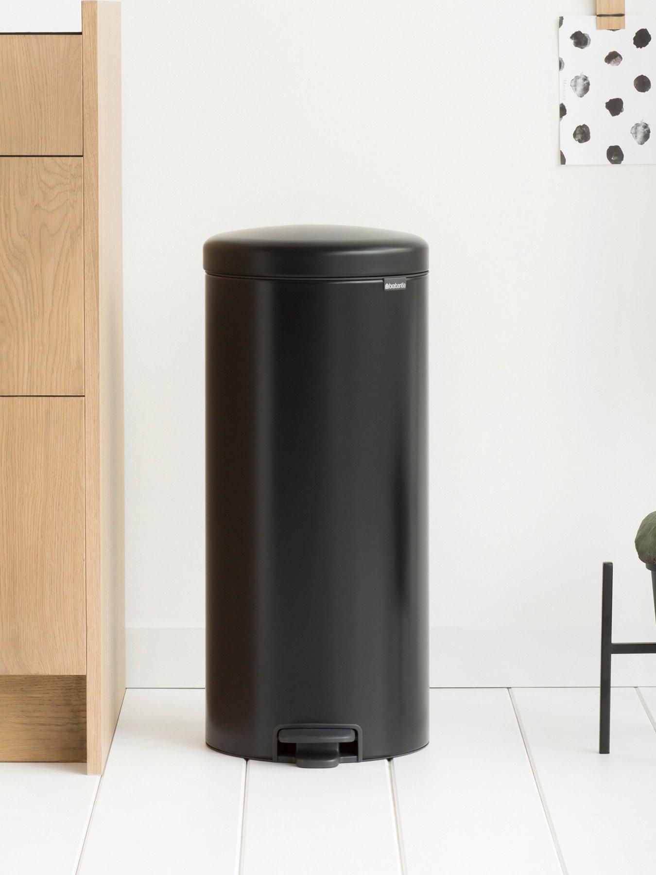 Product photograph of Brabantia Newicon 30-litre Pedal Bin In Black from very.co.uk