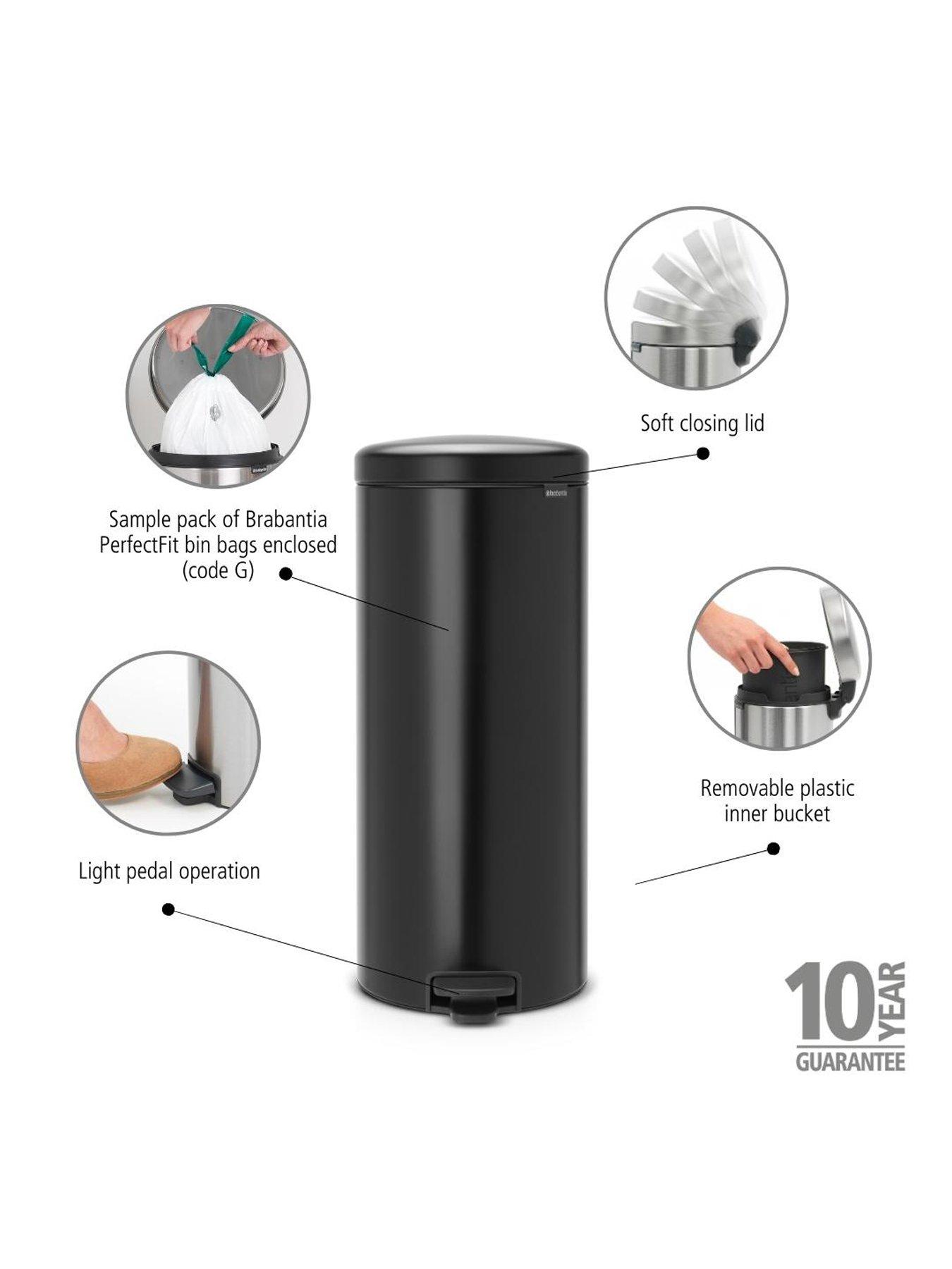 Image 5 of 7 of Brabantia NewIcon 30-Litre Pedal Bin in Black