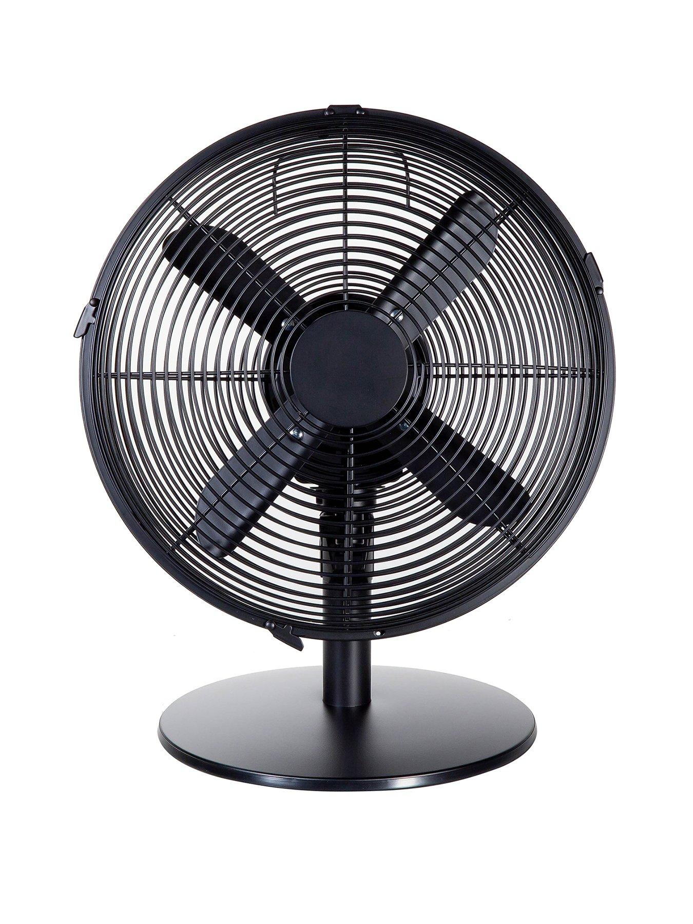 Product photograph of Zanussi 12 Metal Desk Fan - Matt Black from very.co.uk