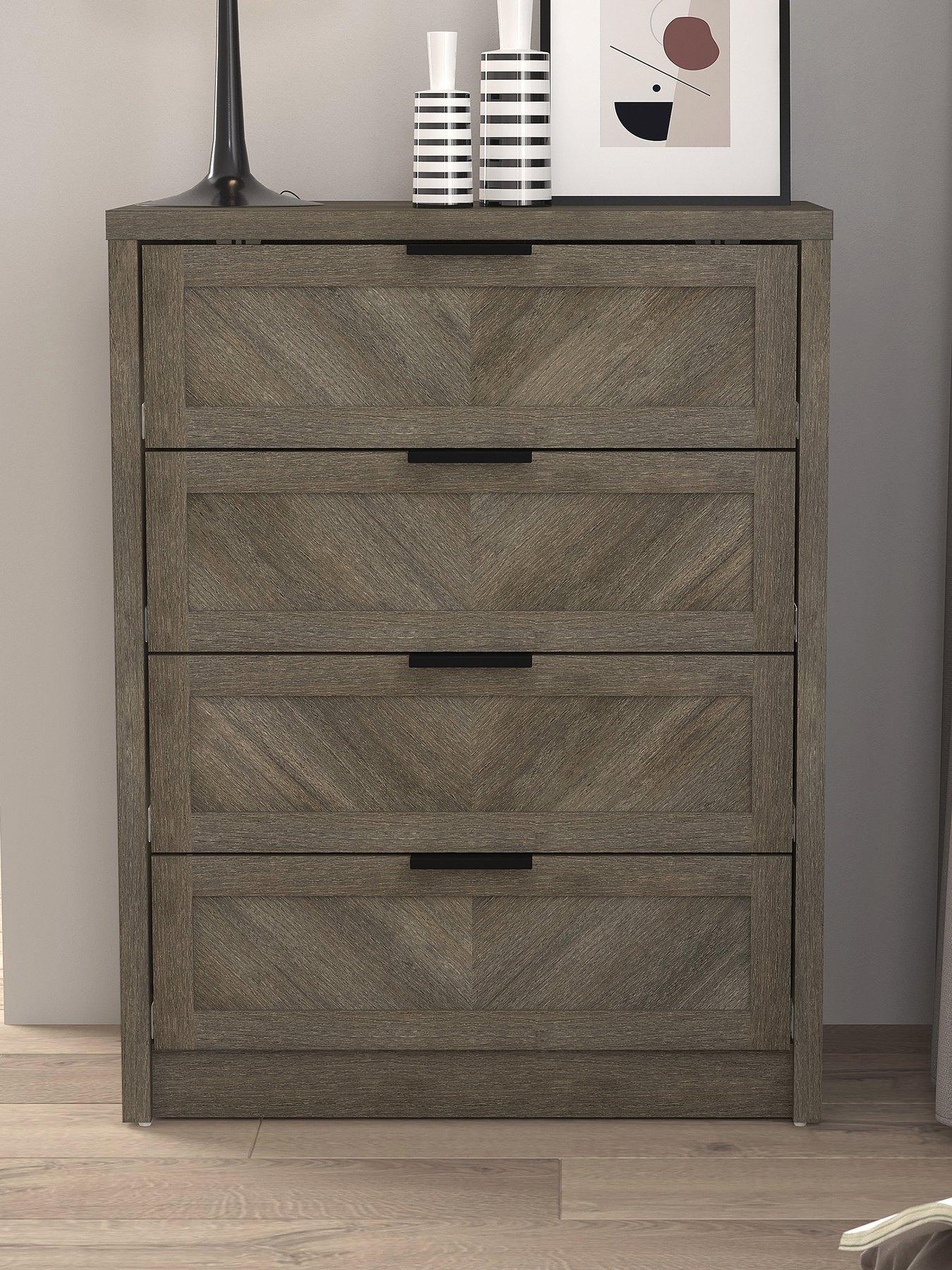 undefined Chevry 4 Drawer Chest - Grey Oak