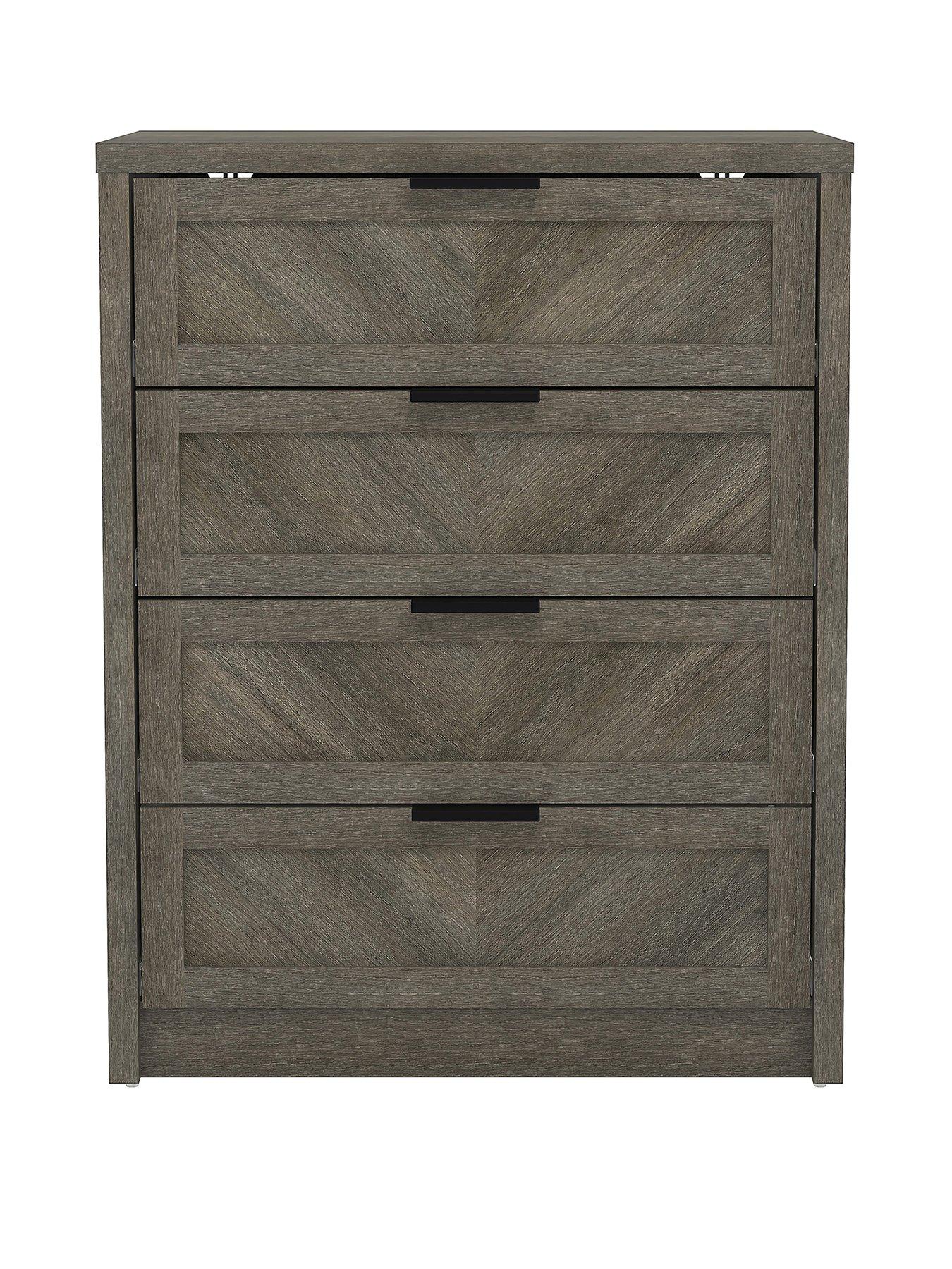 Image 2 of 7 of Very Home Chevry 4 Drawer Chest - Grey&nbsp;Oak