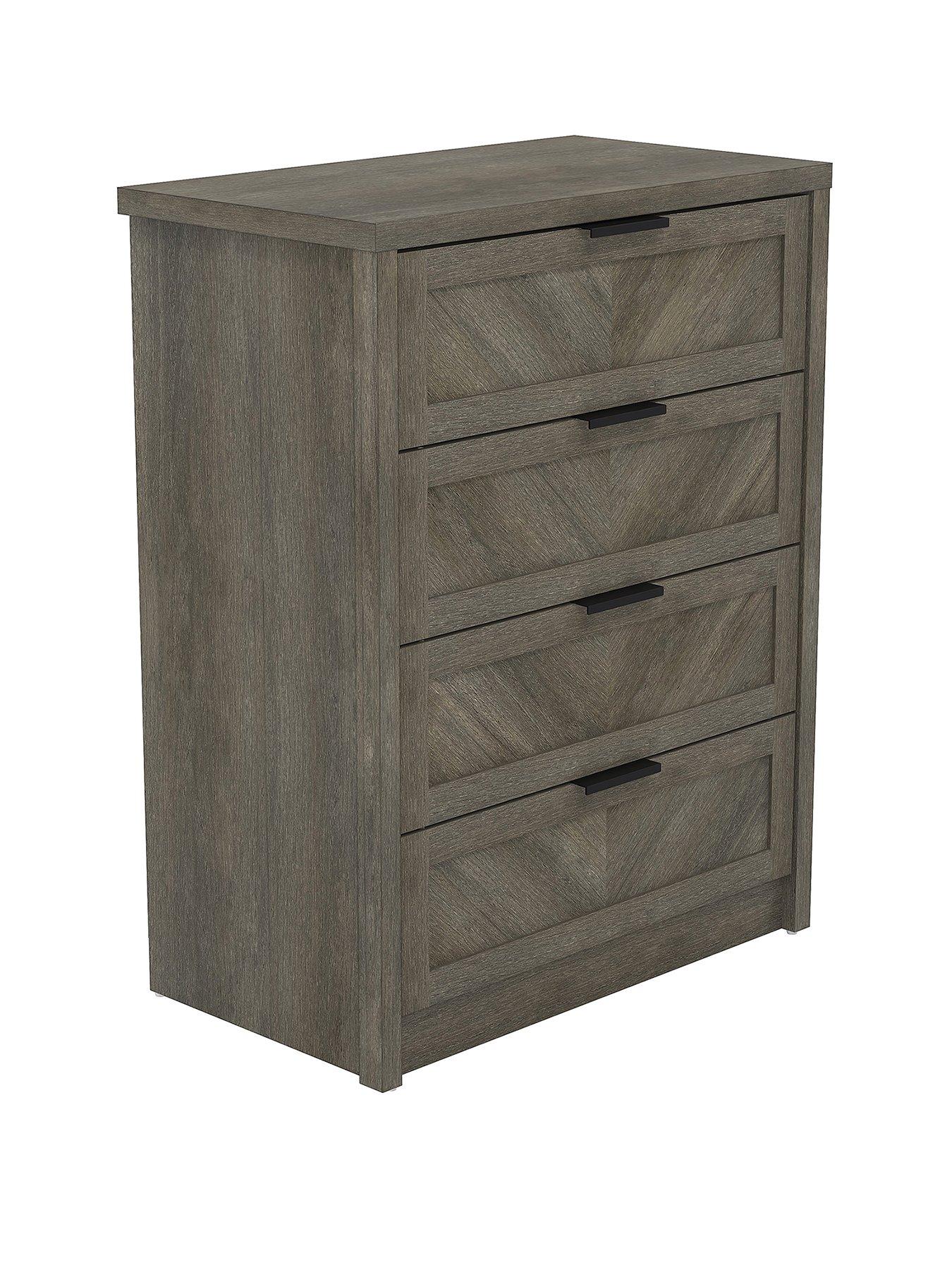 Image 3 of 7 of Very Home Chevry 4 Drawer Chest - Grey&nbsp;Oak