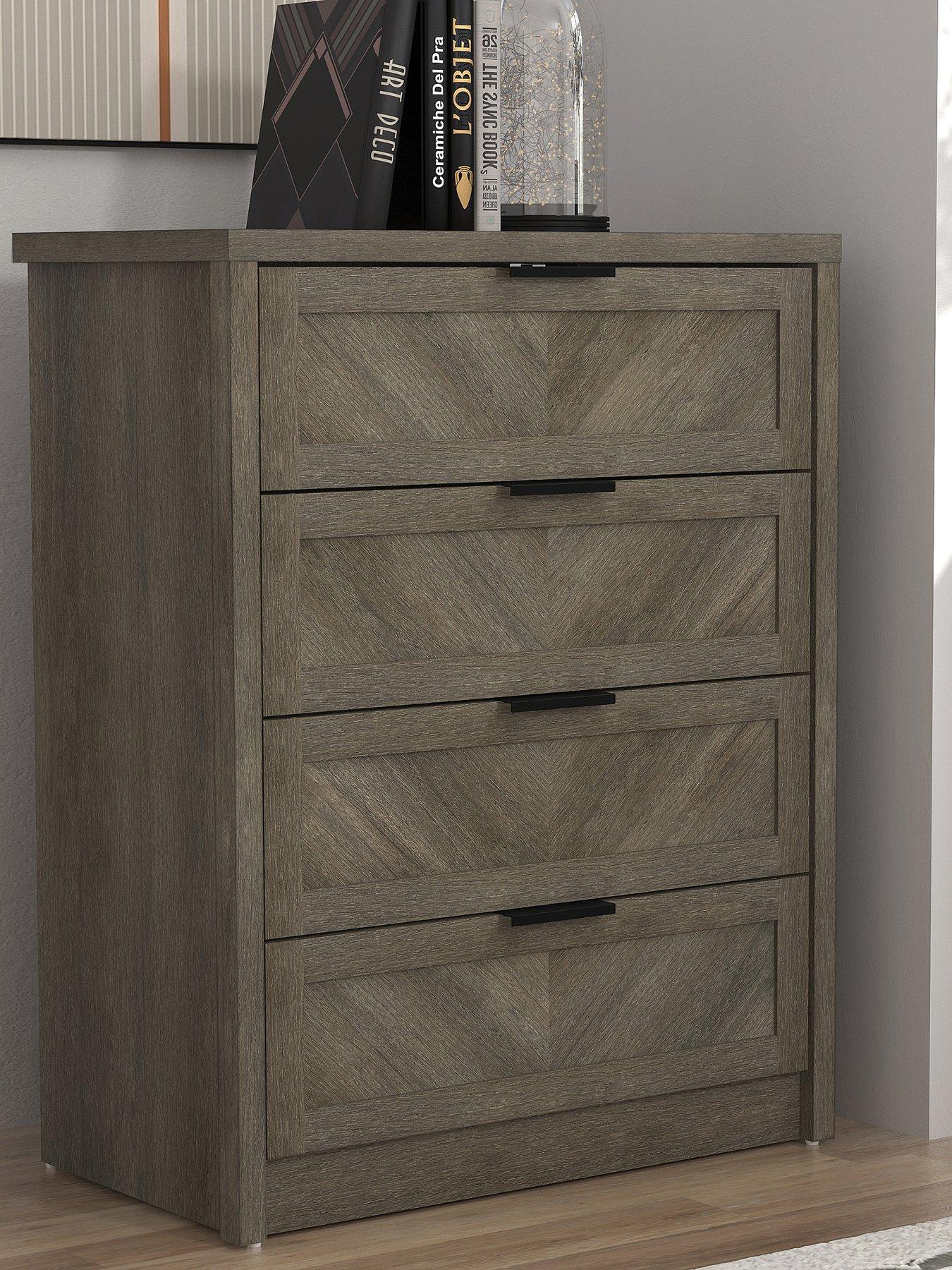 Image 4 of 7 of Very Home Chevry 4 Drawer Chest - Grey&nbsp;Oak