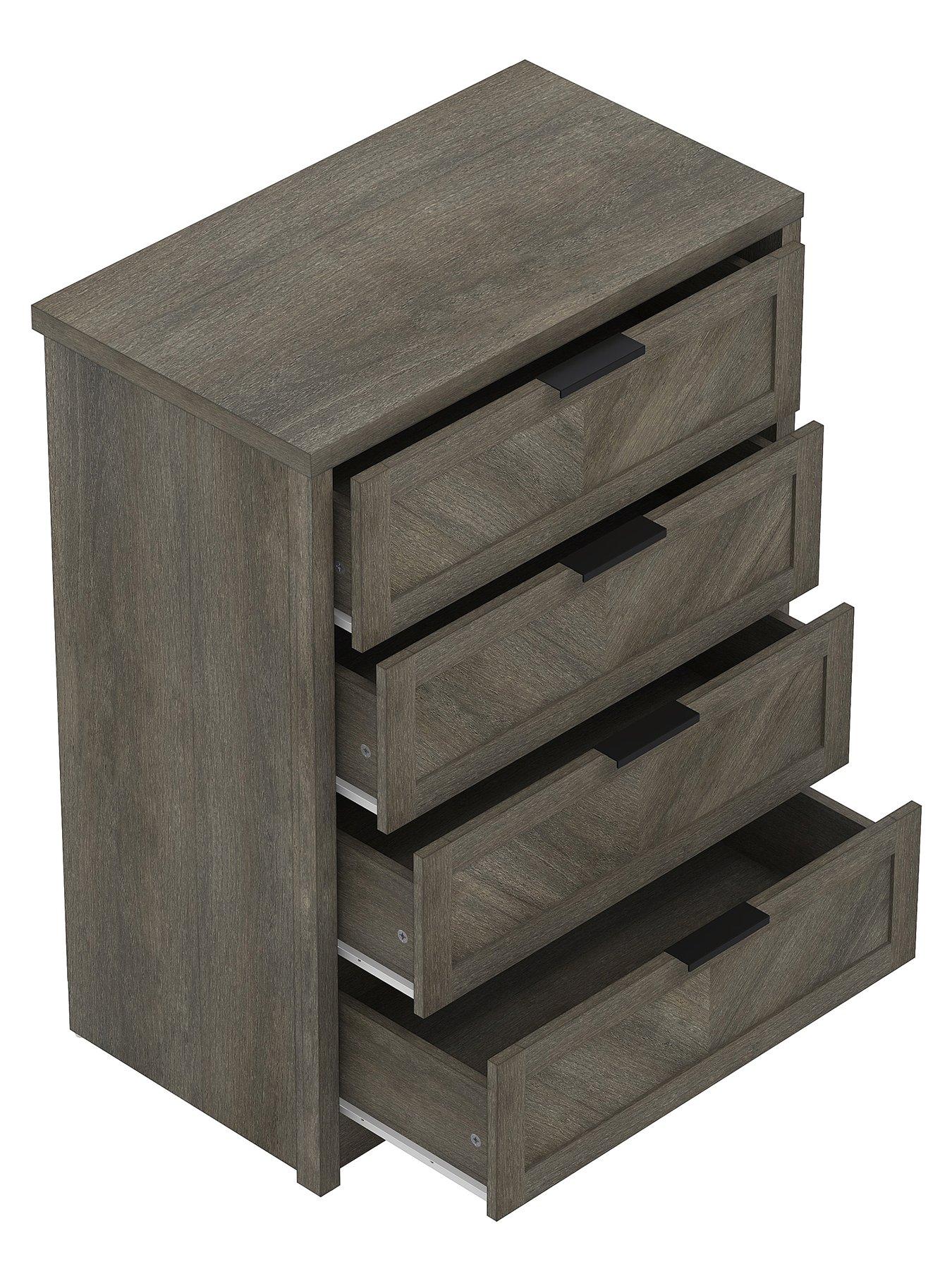 Image 5 of 7 of Very Home Chevry 4 Drawer Chest - Grey&nbsp;Oak