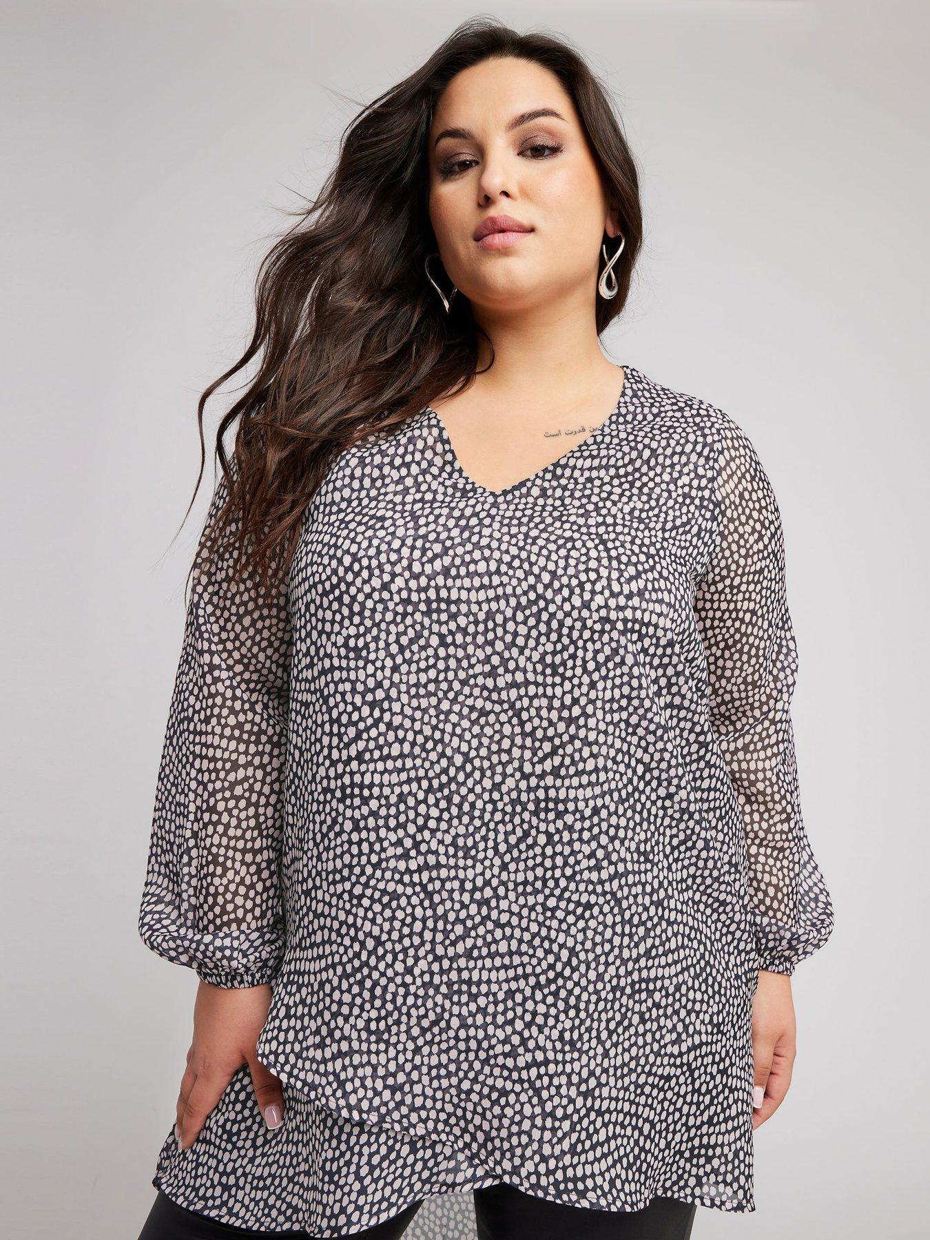 Yours Curve Animal Wrap Front Blouse | Very.co.uk