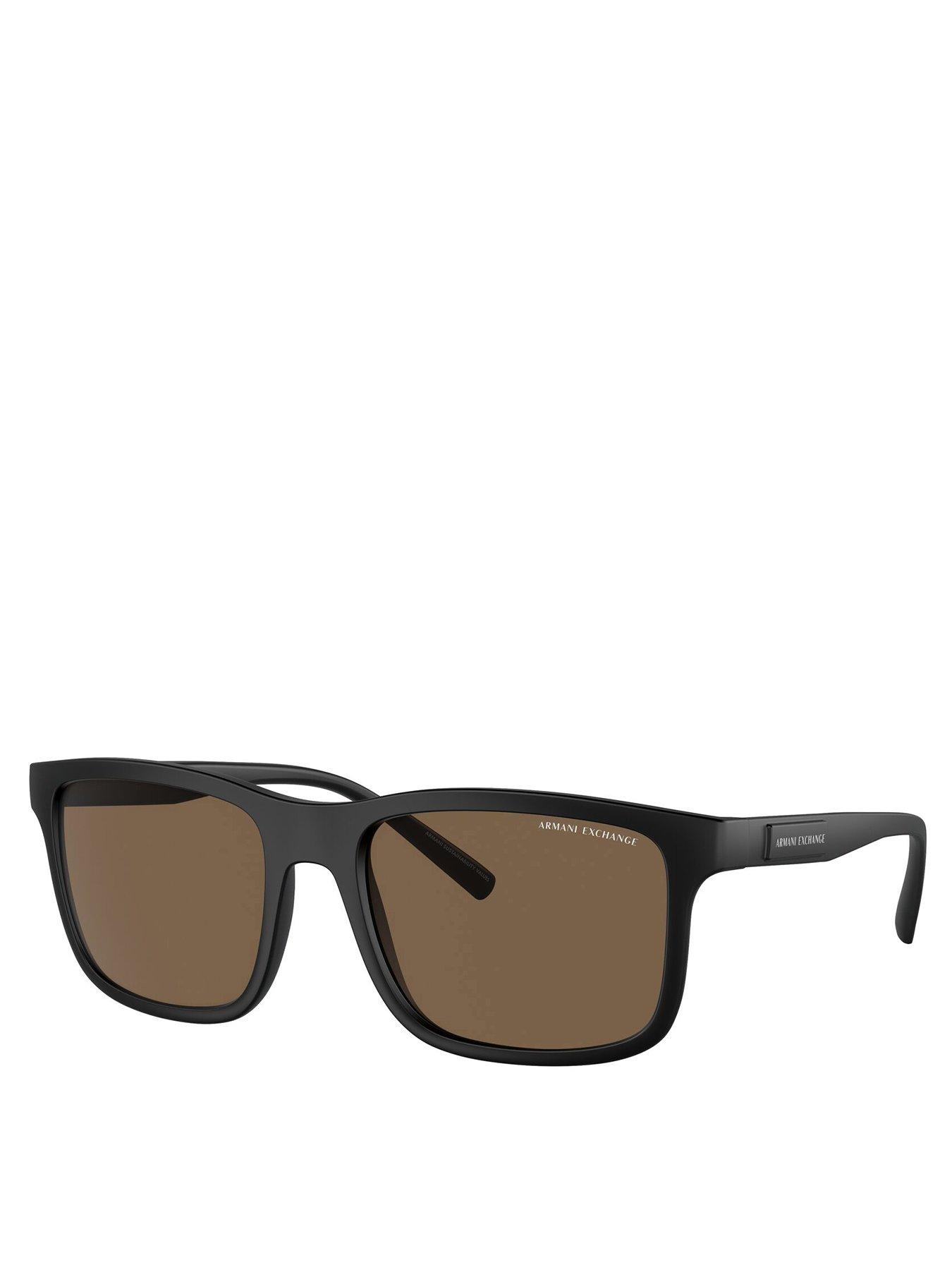 Image 1 of 4 of Armani Exchange AX4145S Square Sunglasses - Black