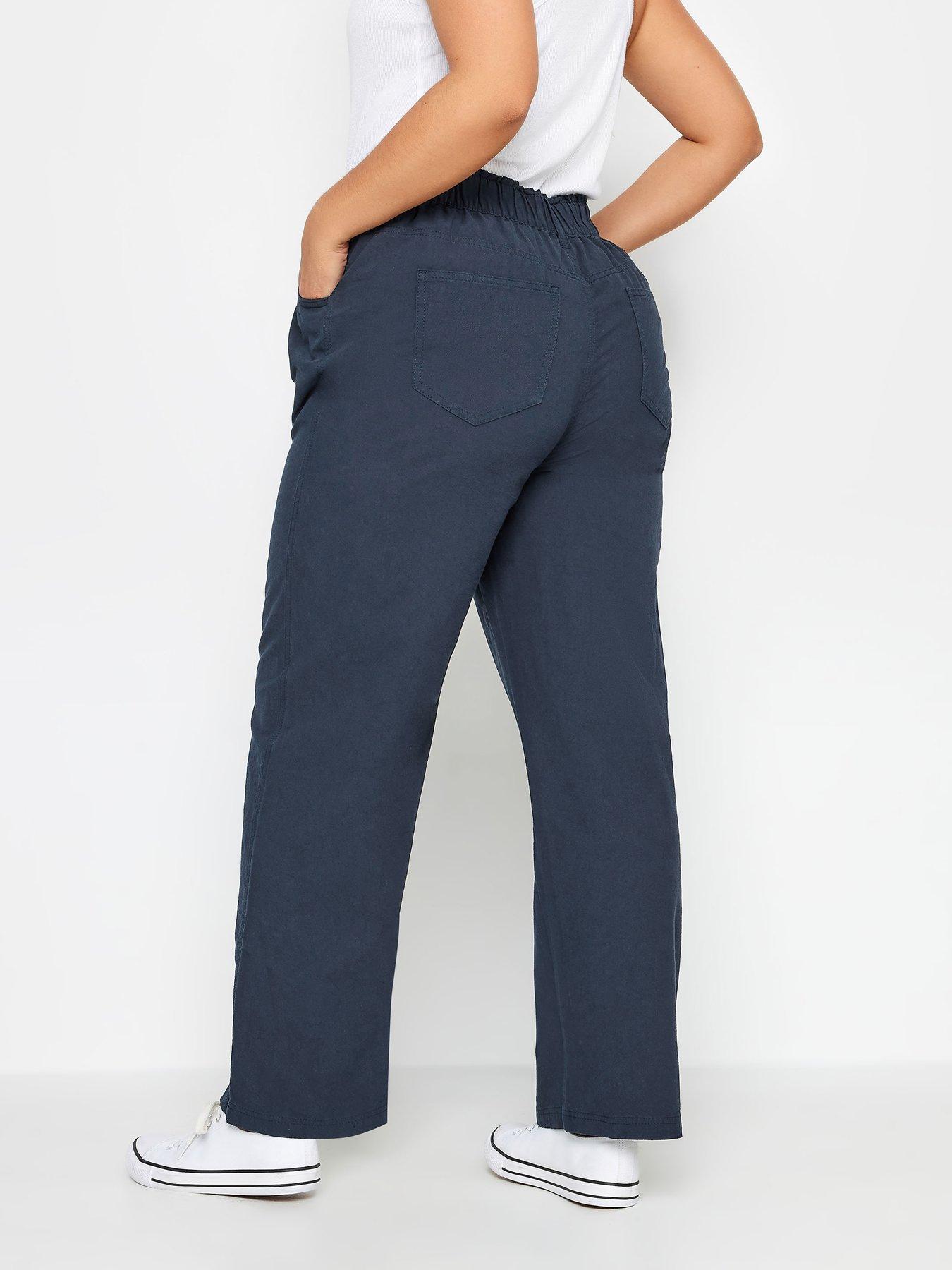 Hyperstretch Wide Leg Relaxed Fit Crop - NAVY (Small - XL)