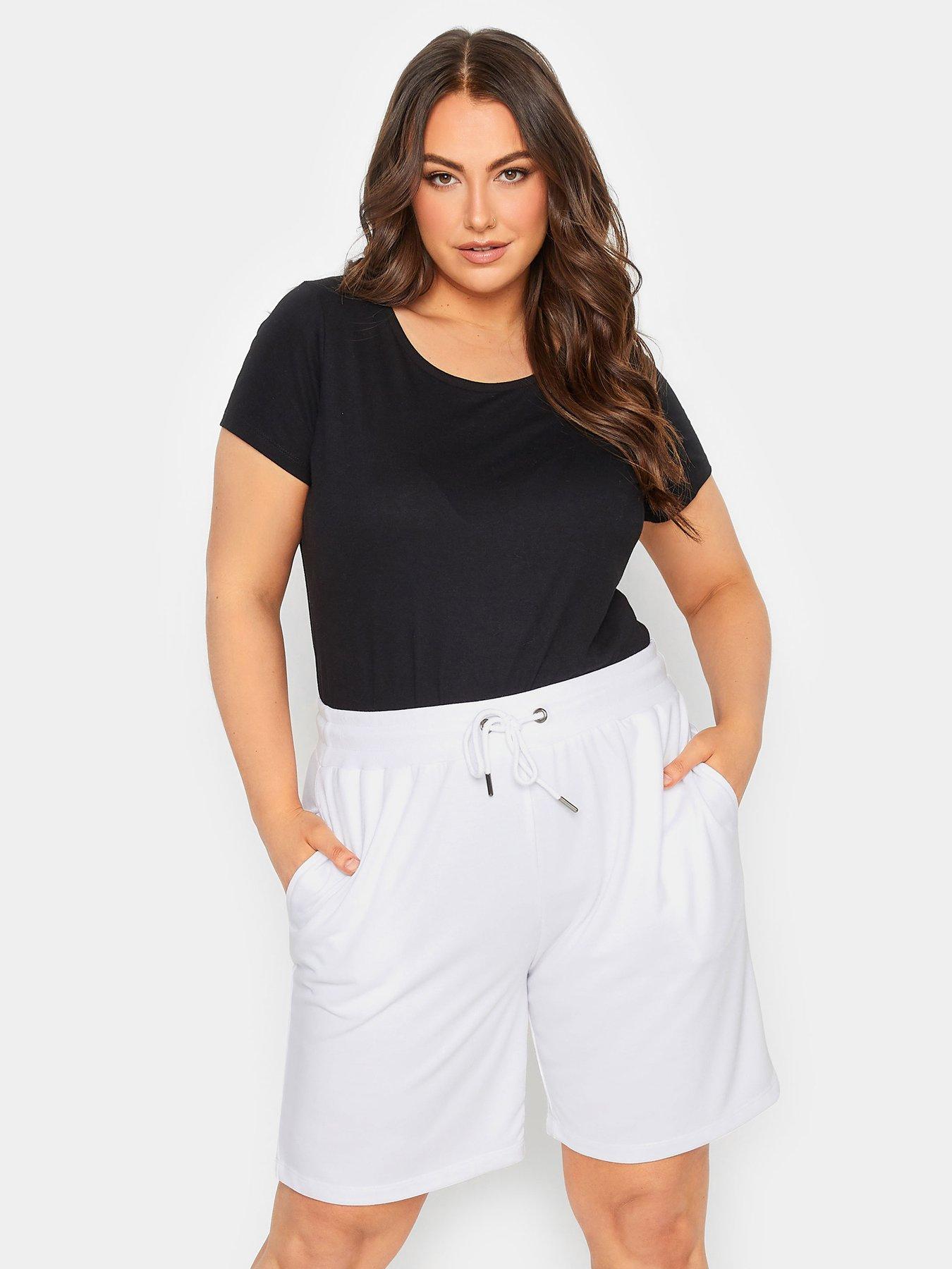 Image 1 of 3 of Yours Curve White Jogger Shorts