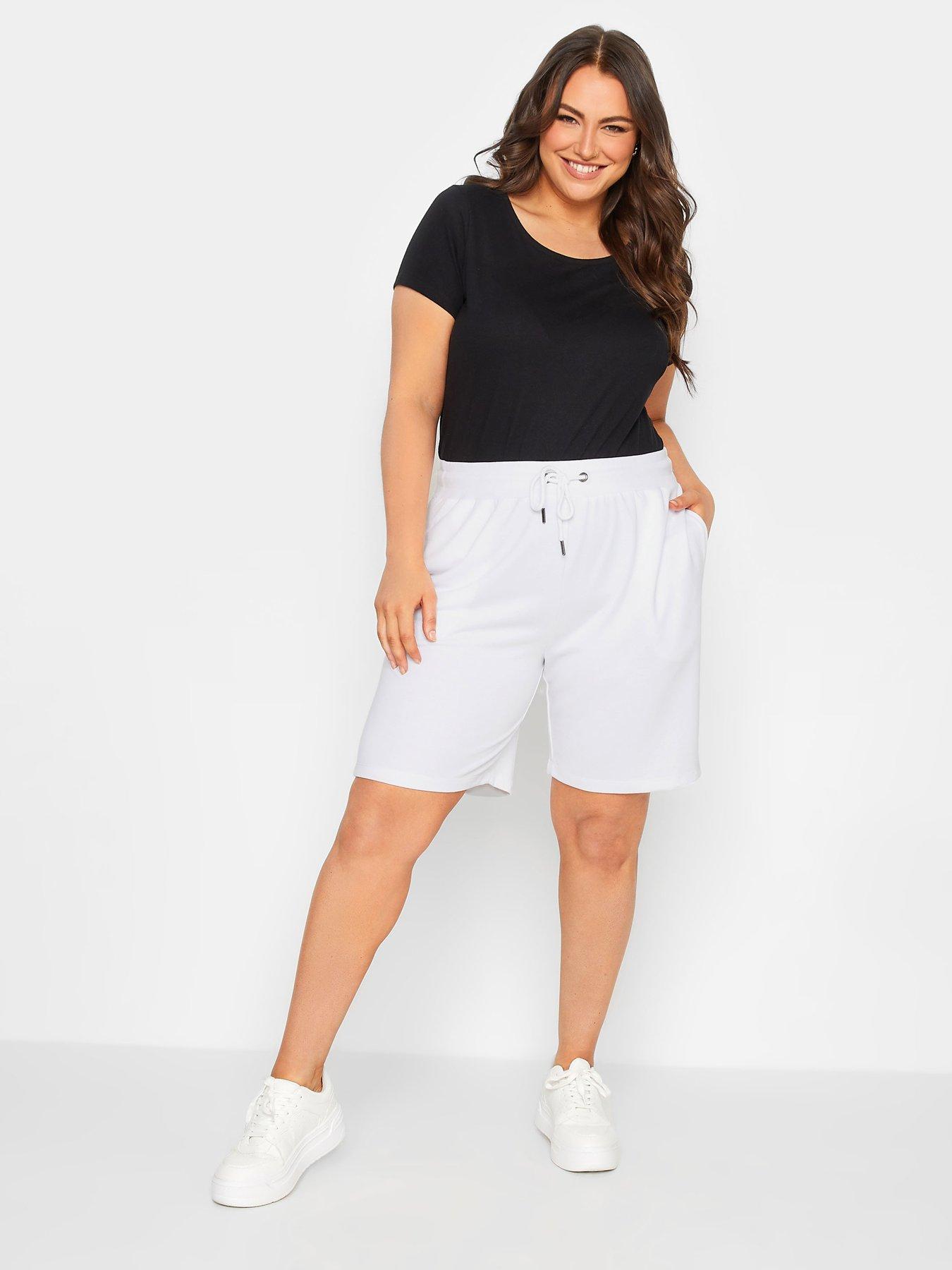 Image 2 of 3 of Yours Curve White Jogger Shorts