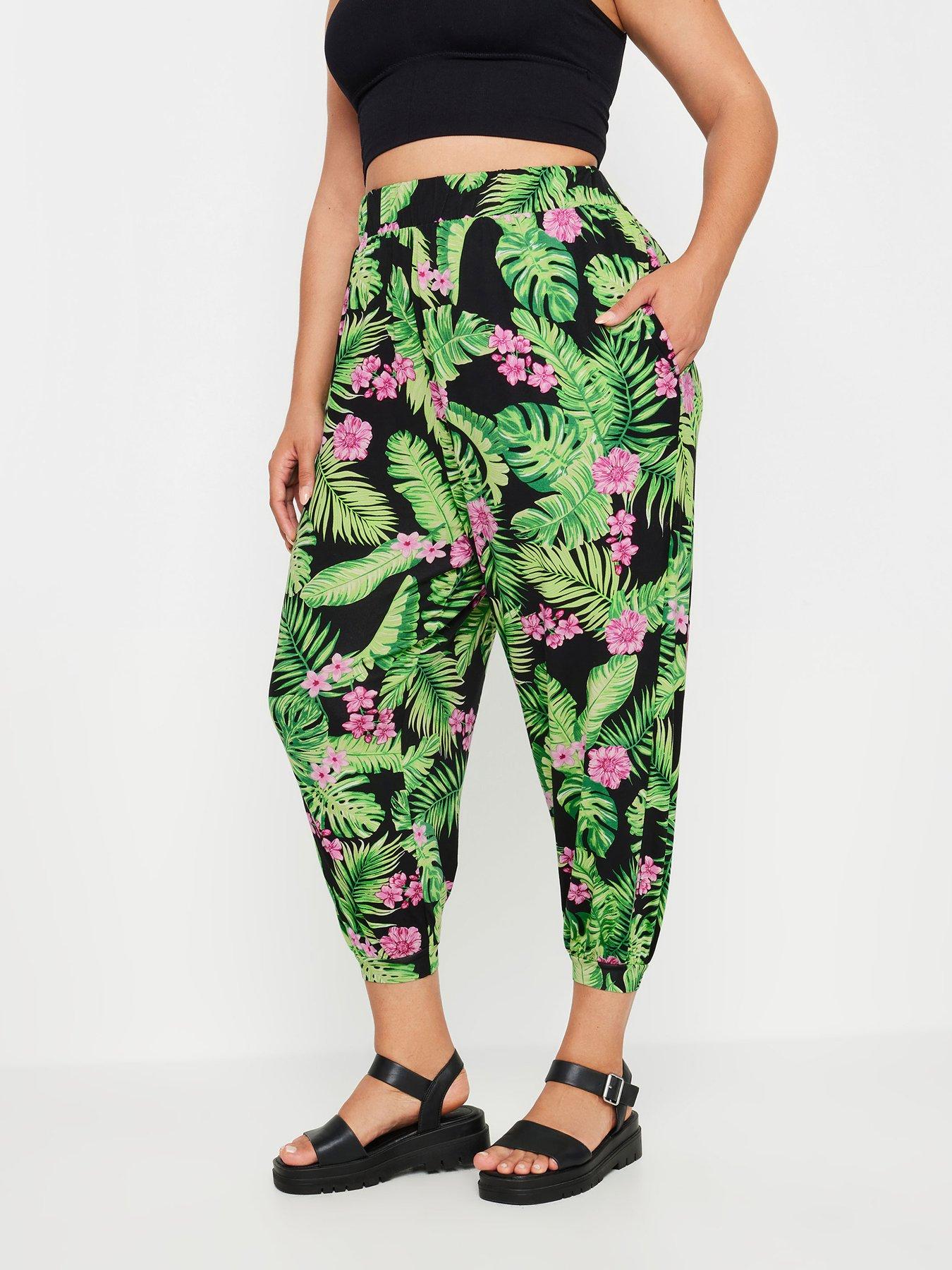 undefined Curve Crop Harem Trousers - Black