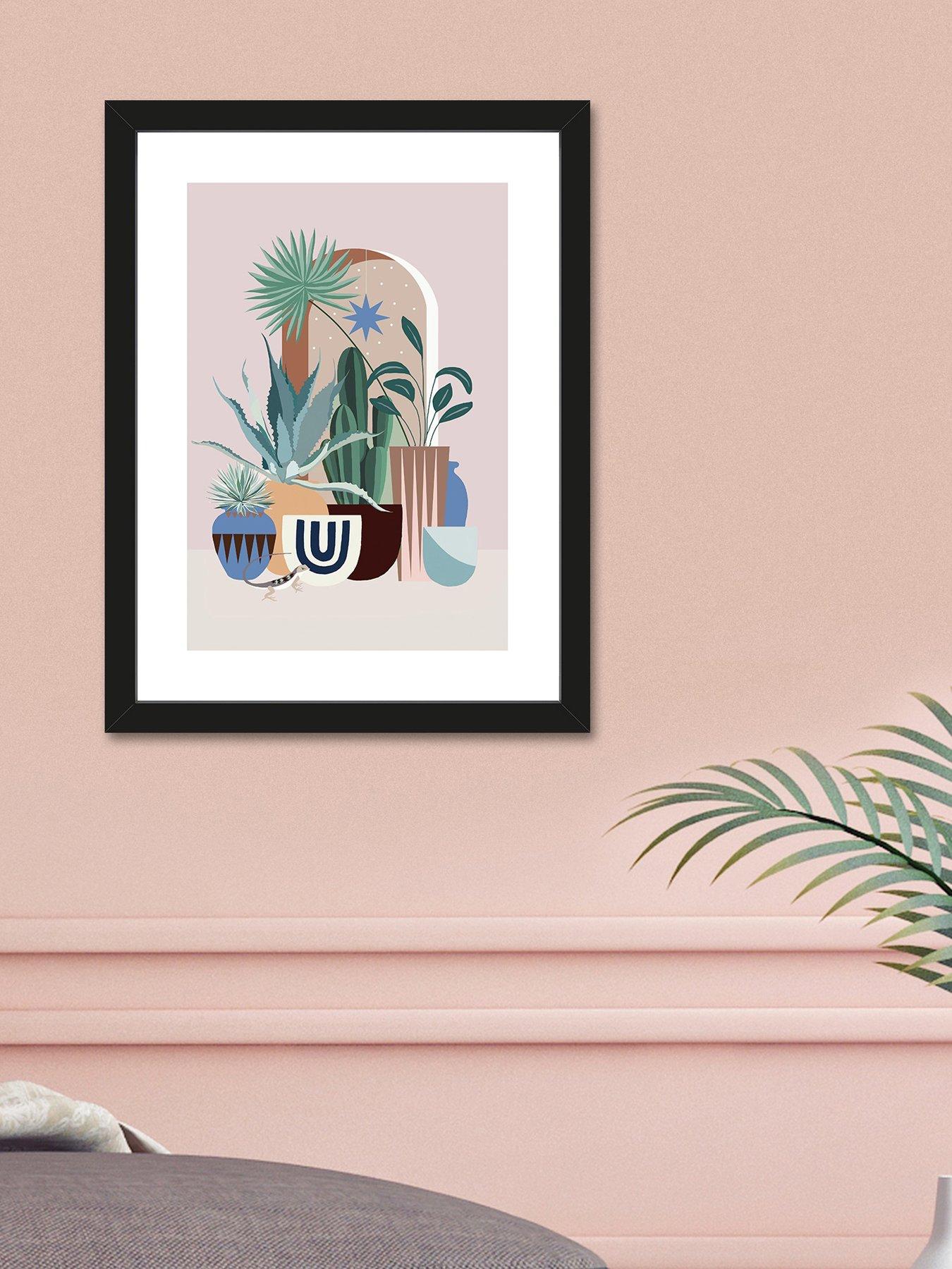 Product photograph of The Art Group Cactus In Pots Art Print By Summer Thornton from very.co.uk
