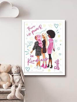 Product photograph of Barbie There Is Power In Kindness Framed Print from very.co.uk