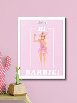 Product photograph of Barbie Hi Framed Print from very.co.uk