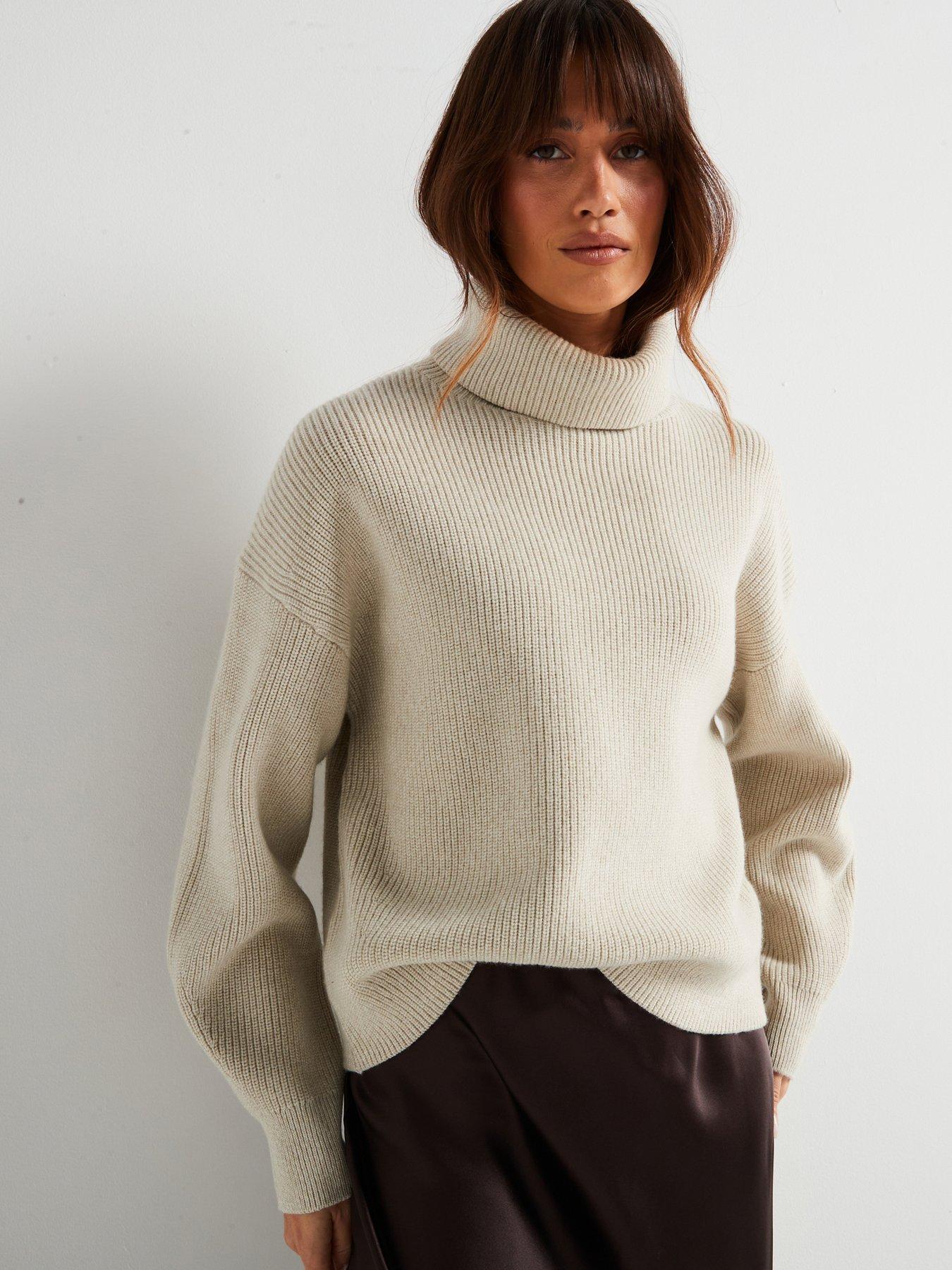 undefined Fernadina 100% Wool Roll Neck Jumper - Beige
