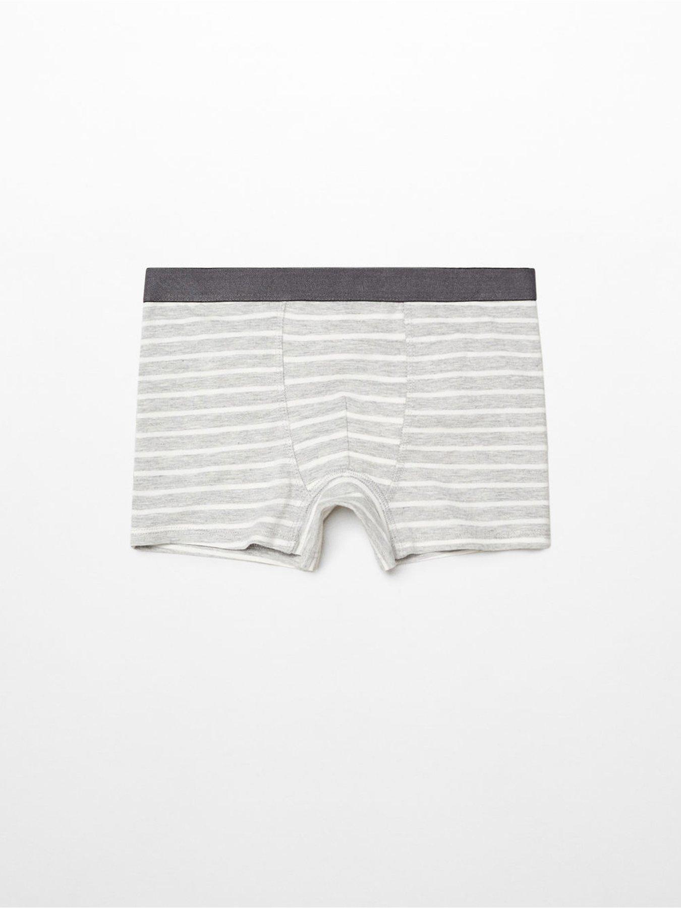 Mango Boys 3 Pack Stripe Trunks - Grey | Very.co.uk