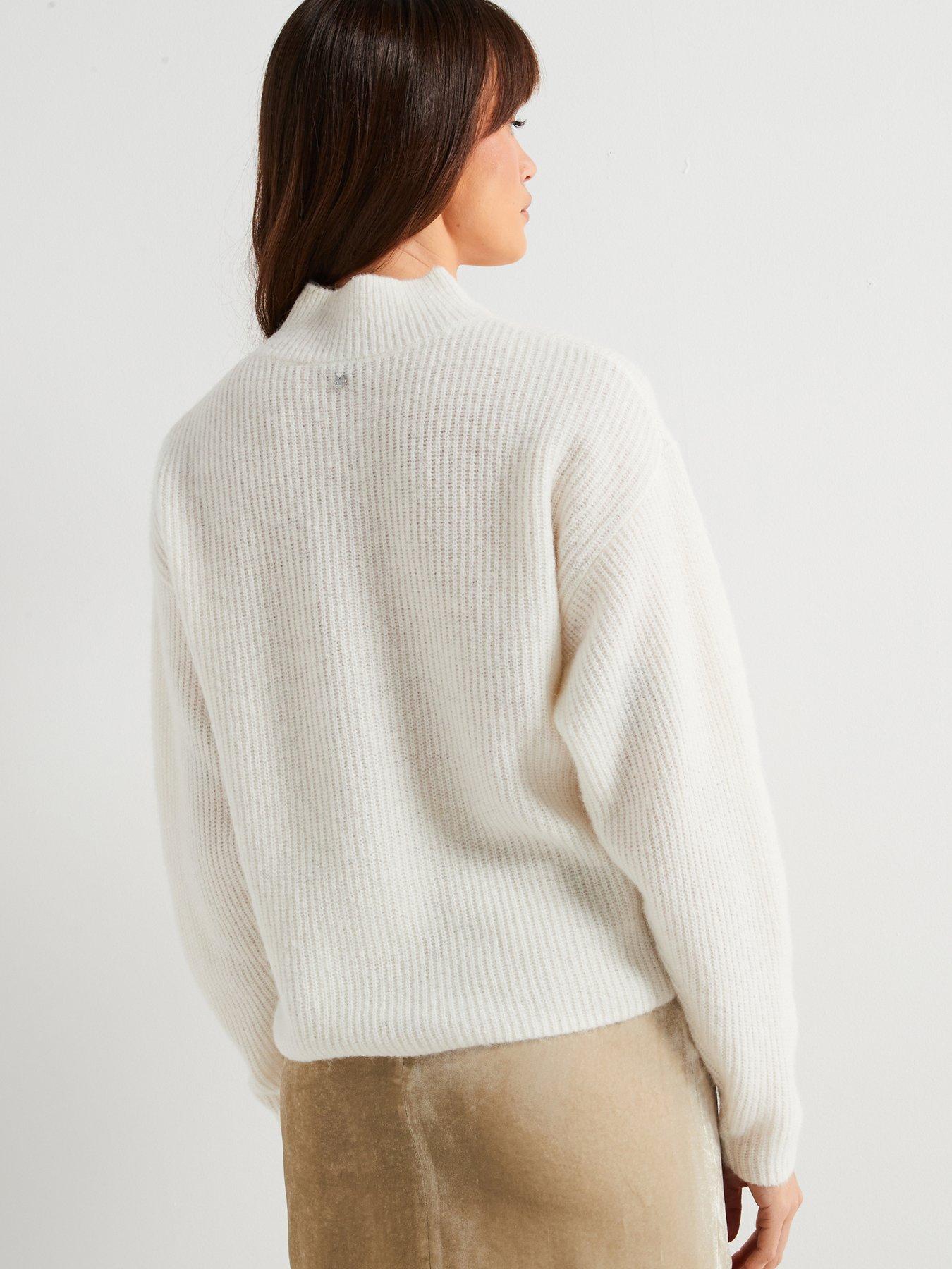 Image 2 of 6 of BOSS Flondassy Wool Blend Jumper - White