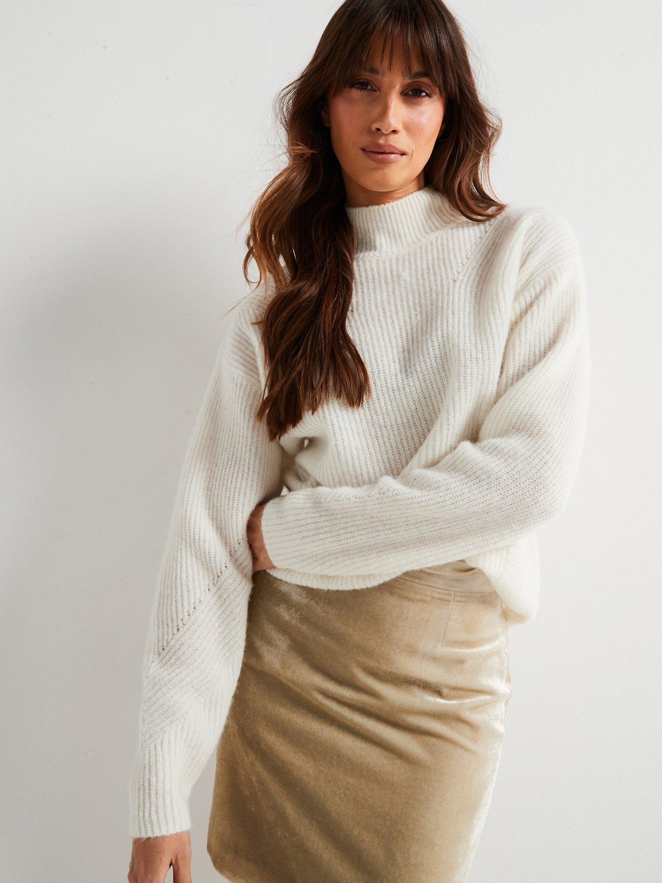 Image 4 of 6 of BOSS Flondassy Wool Blend Jumper - White