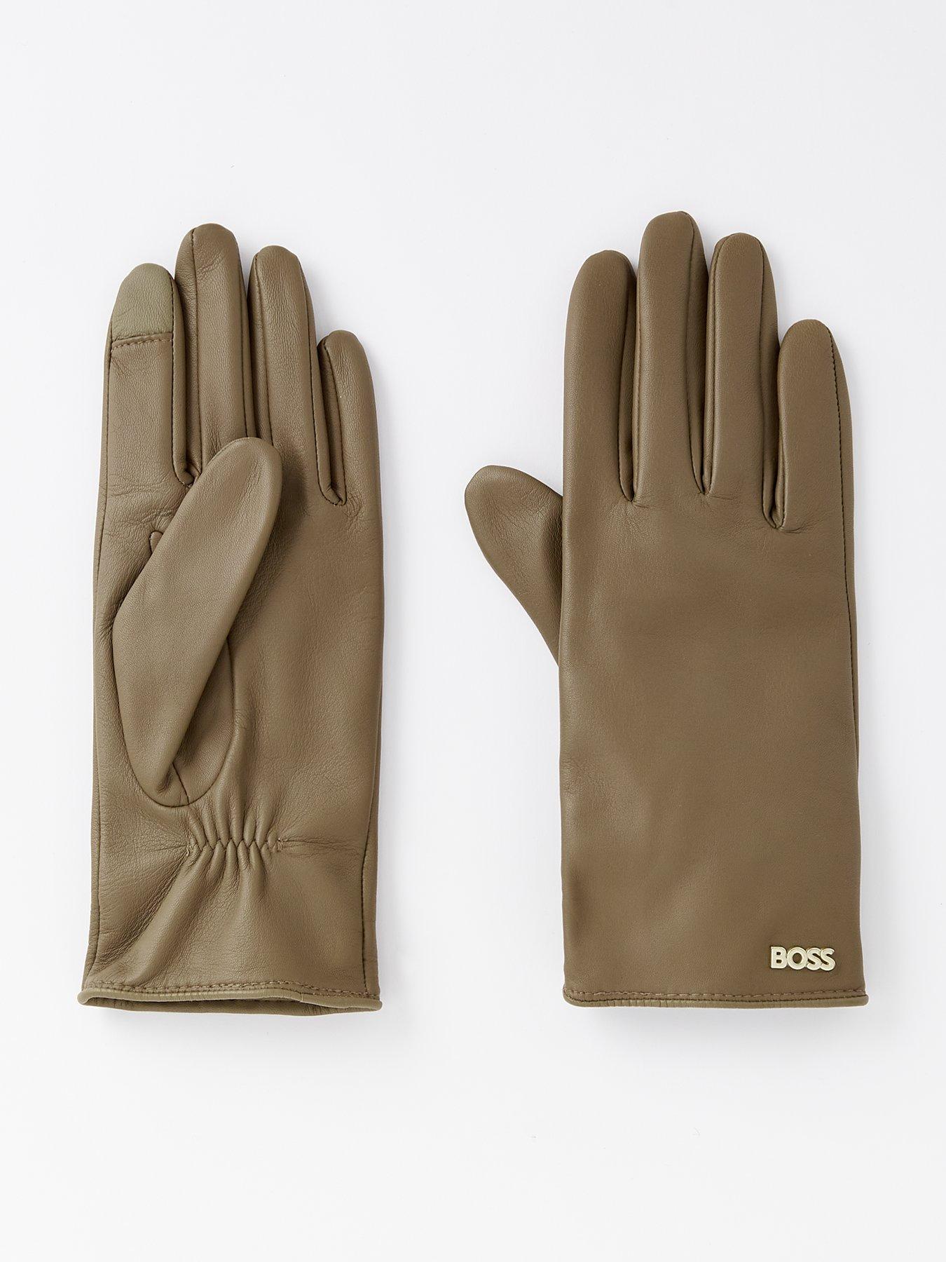 undefined Gueen Leather Gloves - Khaki