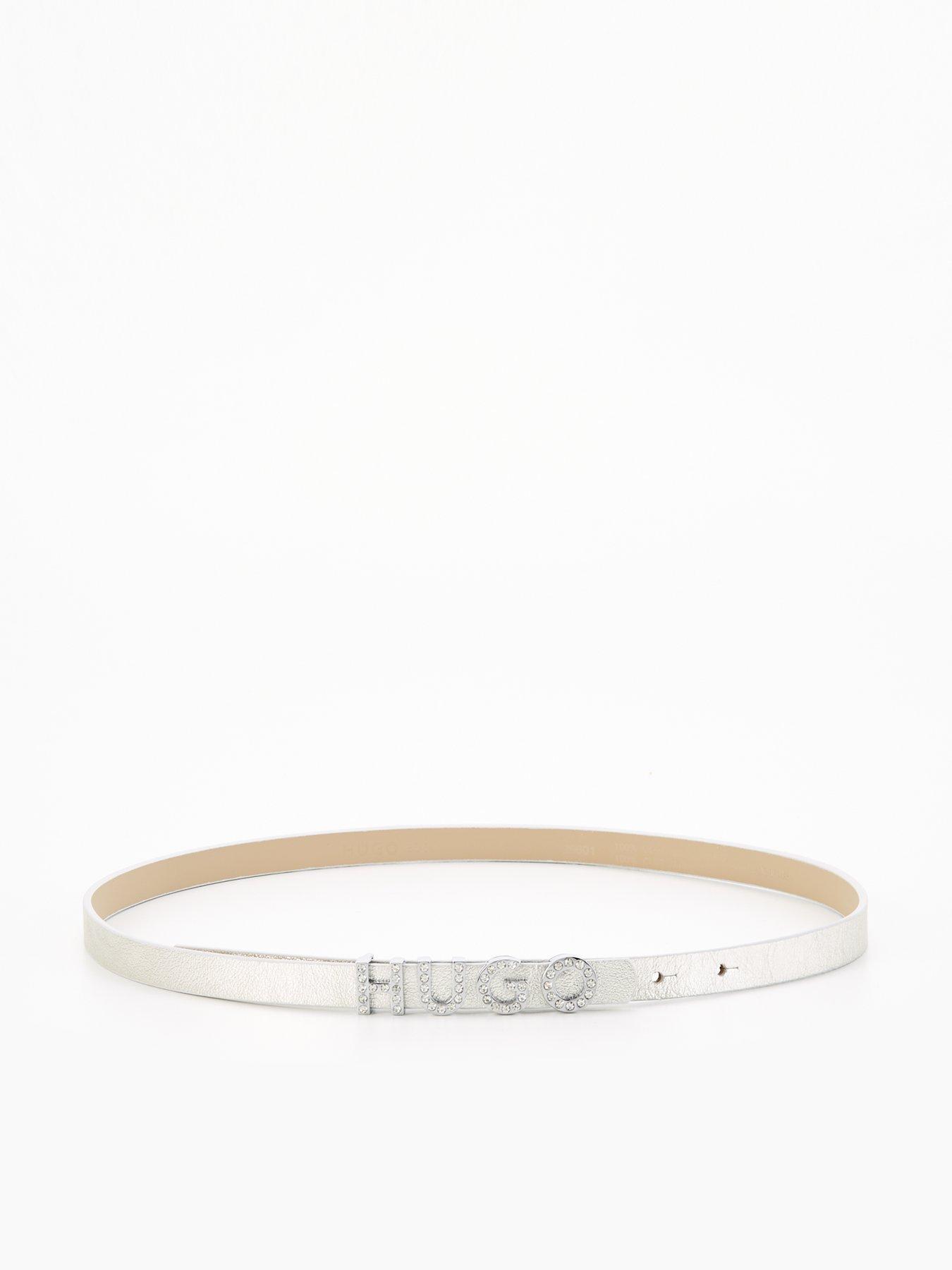 undefined Zula Metallic Diamante Belt - Silver