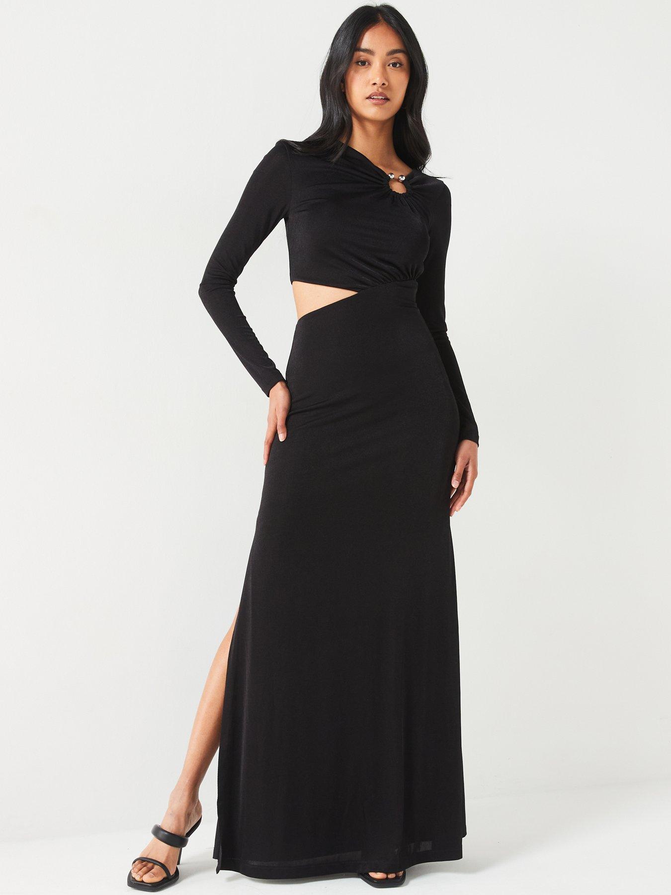 Naveria Long Sleeve Maxi Dress Black