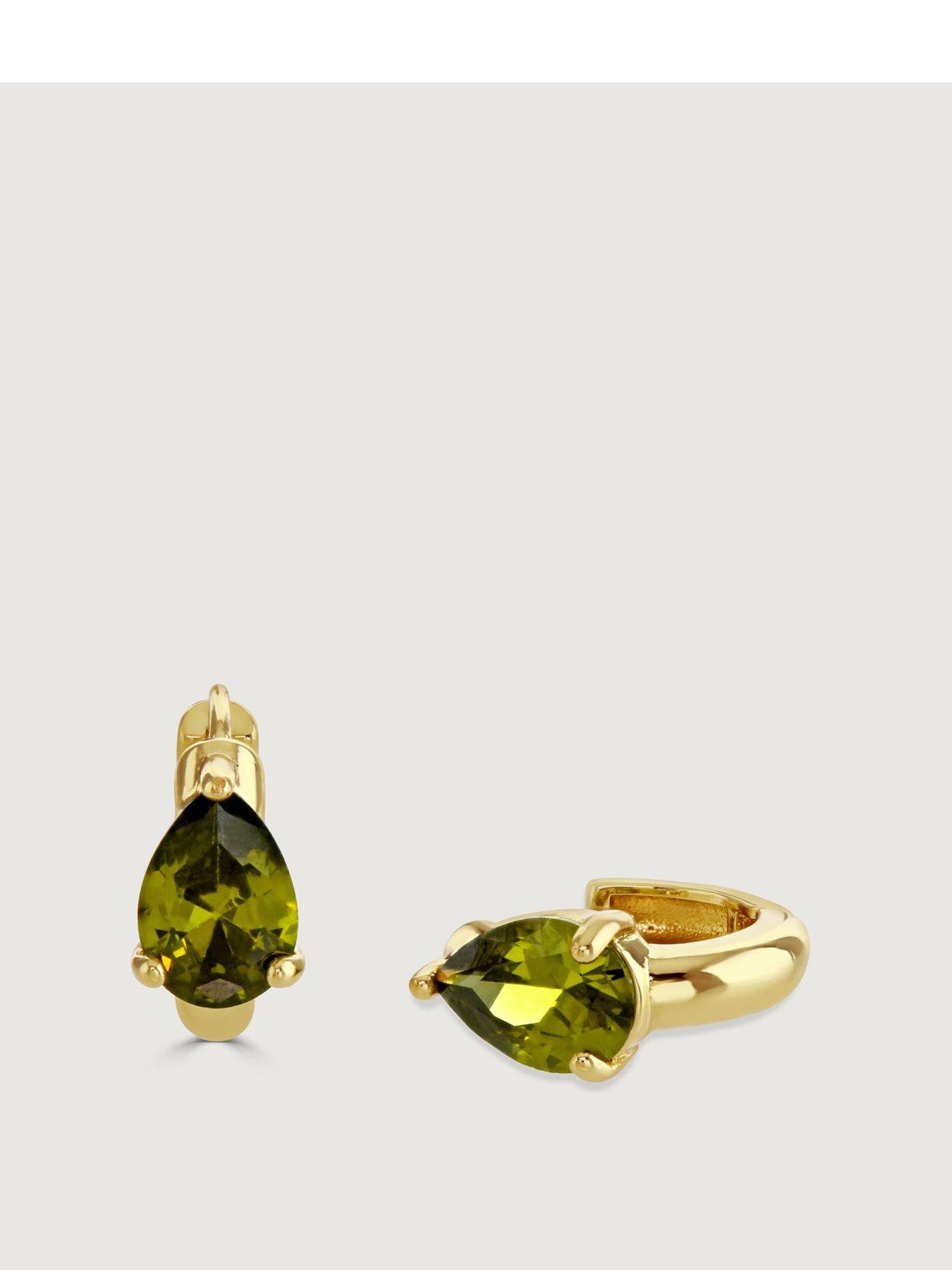 Product photograph of Buckley London Olivine Pear Huggie Earring from very.co.uk