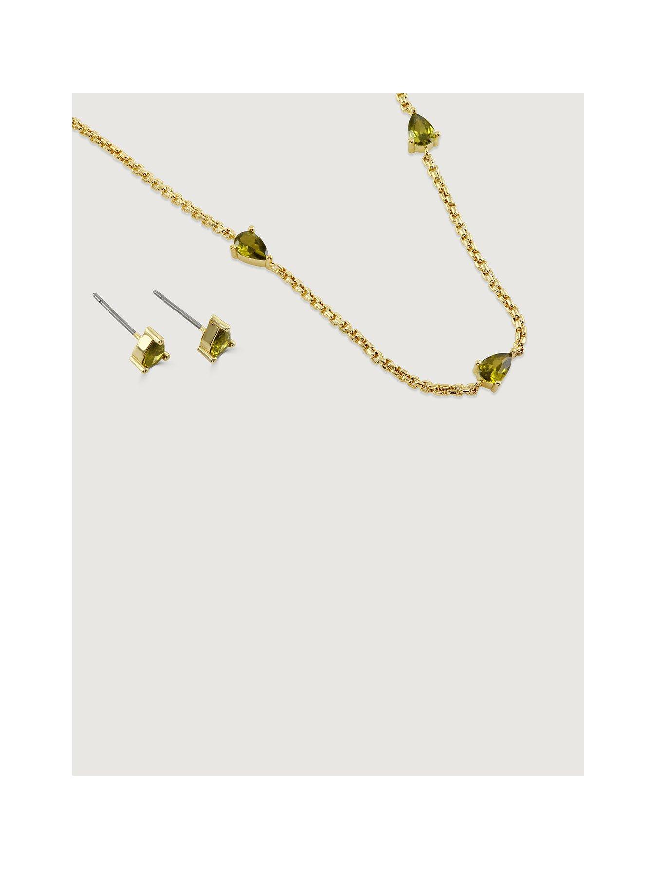 Product photograph of Buckley London Olivine Dainty Stud And Choker Set from very.co.uk