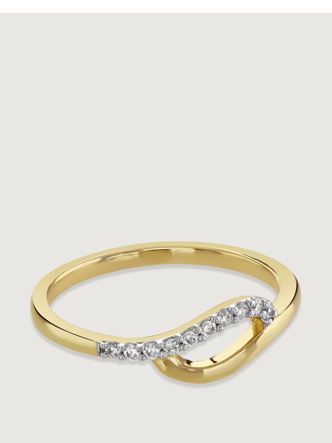 Product photograph of Buckley London Two-tone Pave And Polished Tide Ring from very.co.uk