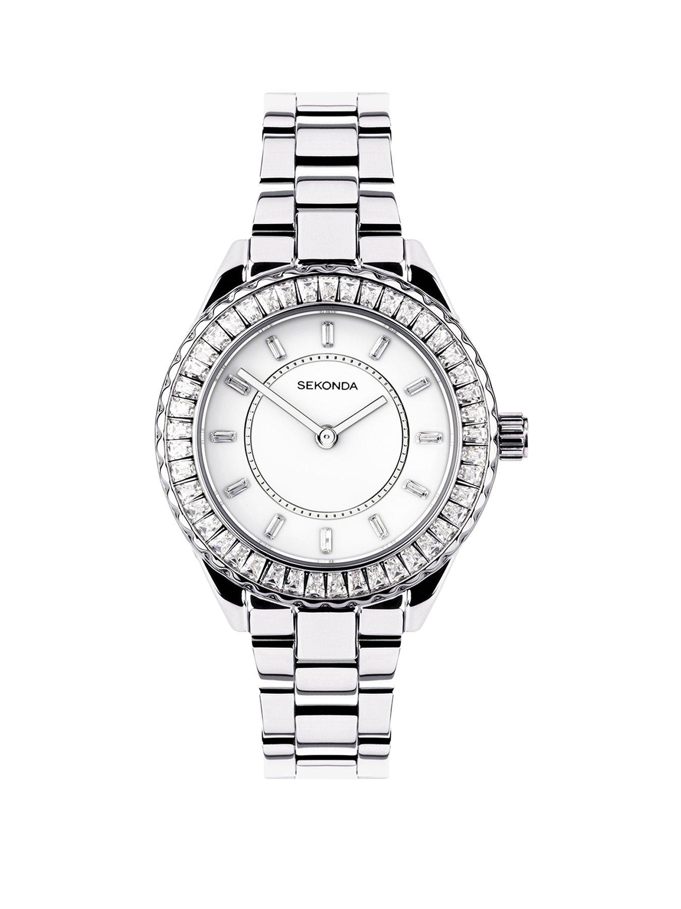 Product photograph of Sekonda Margot Silver Analogue Watch from very.co.uk