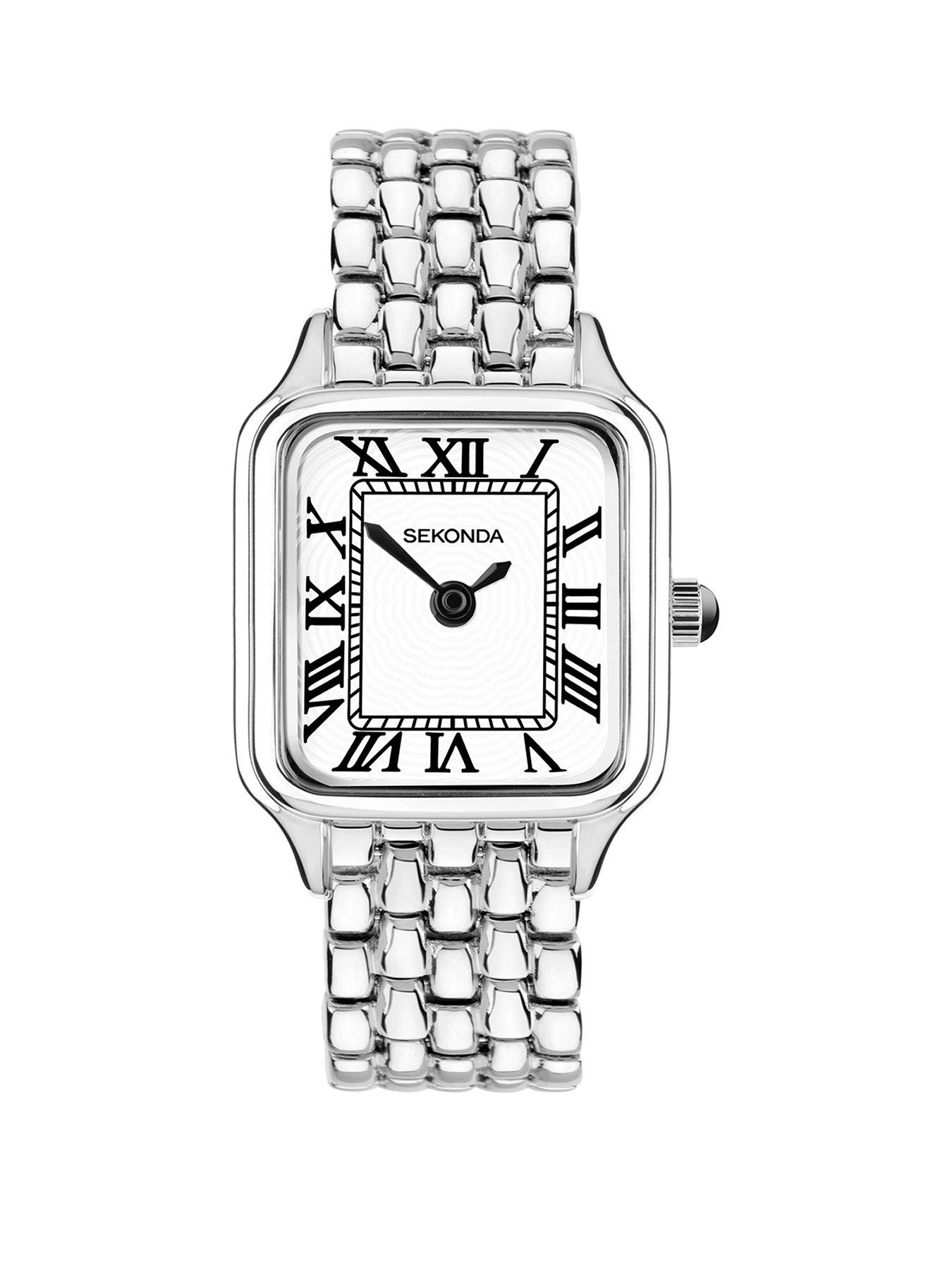 Image 1 of 7 of Sekonda Women's Monica Maxi Silver Alloy Bracelet with White Dial Analogue Watch