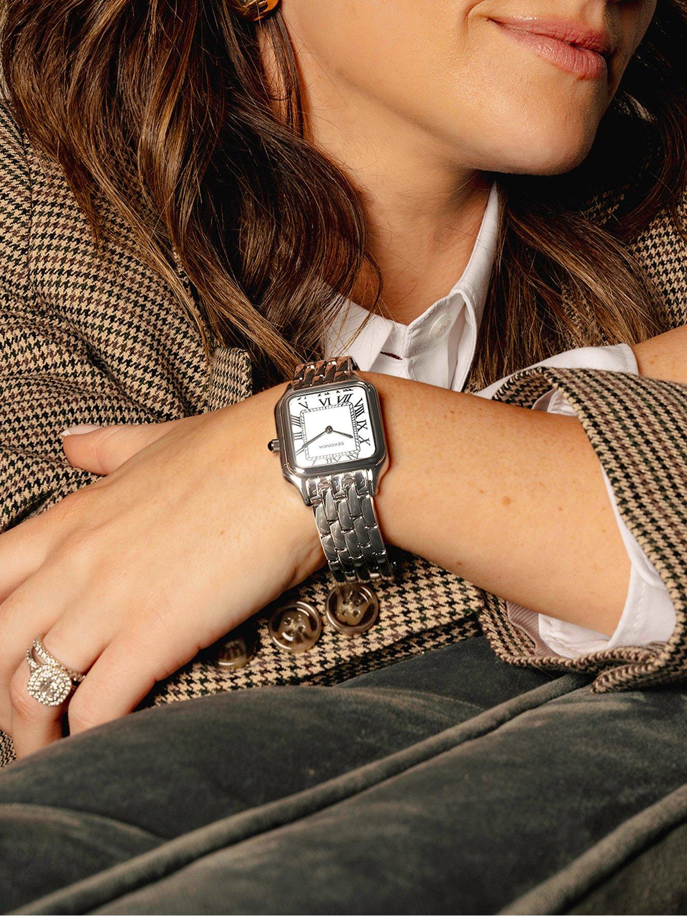 Image 3 of 7 of Sekonda Women's Monica Maxi Silver Alloy Bracelet with White Dial Analogue Watch